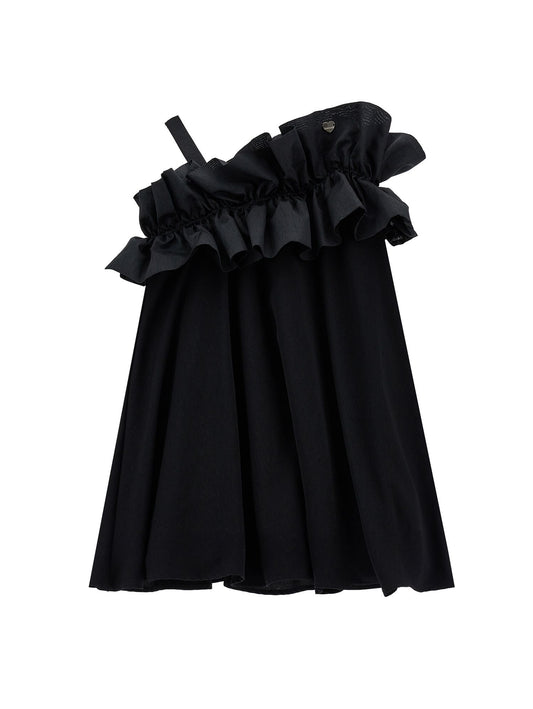 One-shoulder cady dress