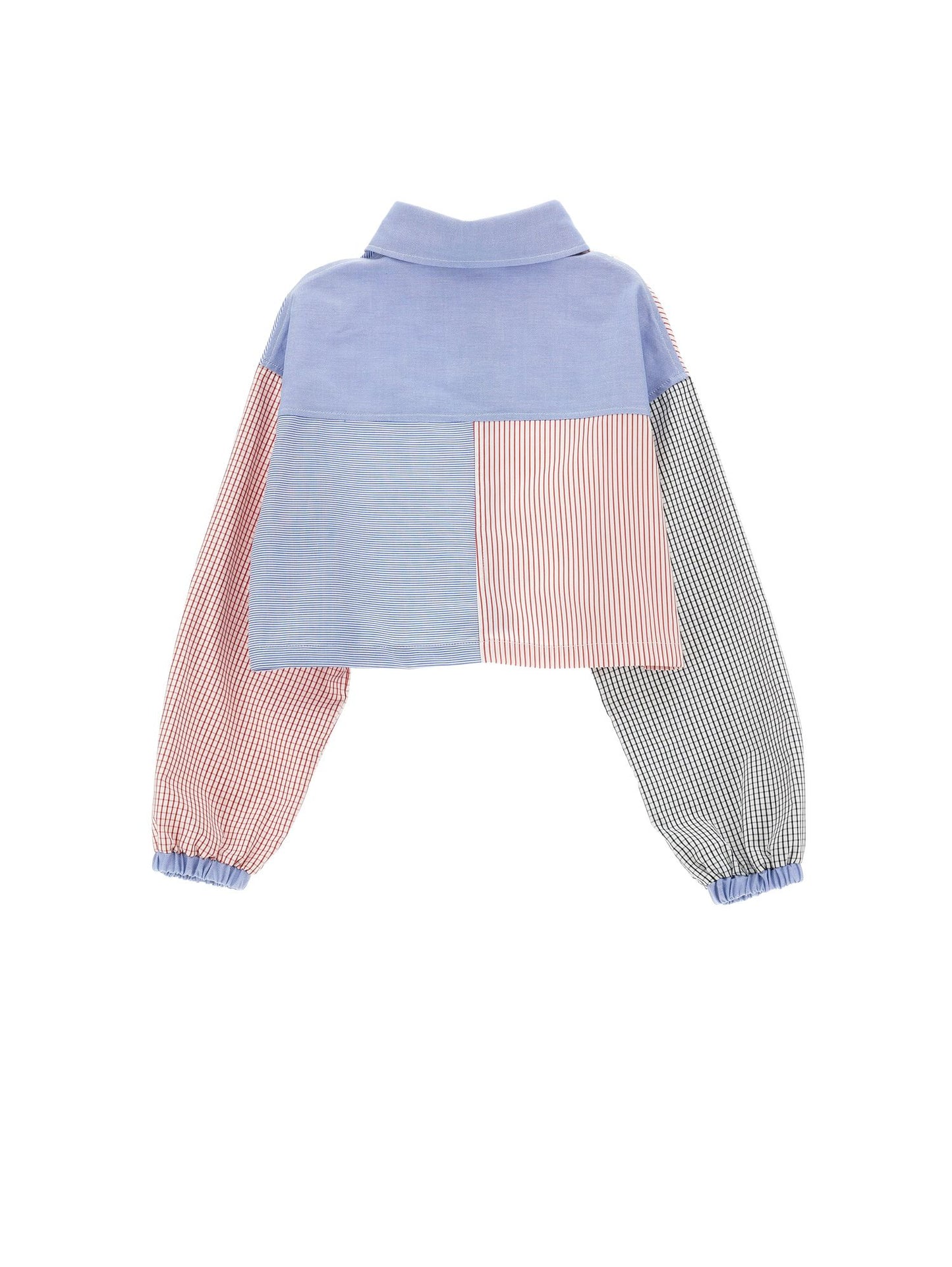 Patchwork cropped shirt