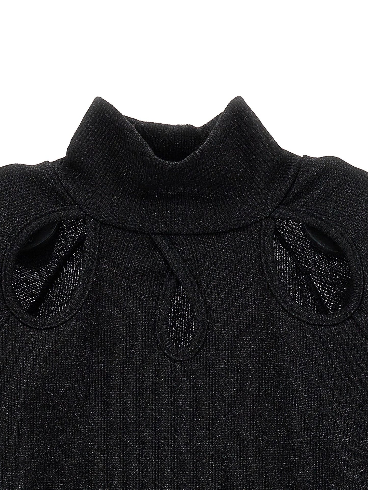 Lurex cut-out turtleneck