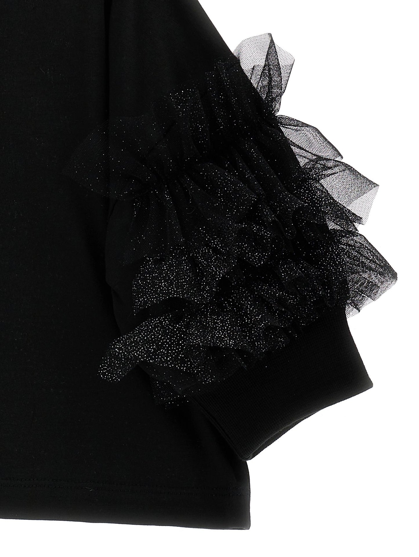 Jersey T-shirt with glitter ruffles