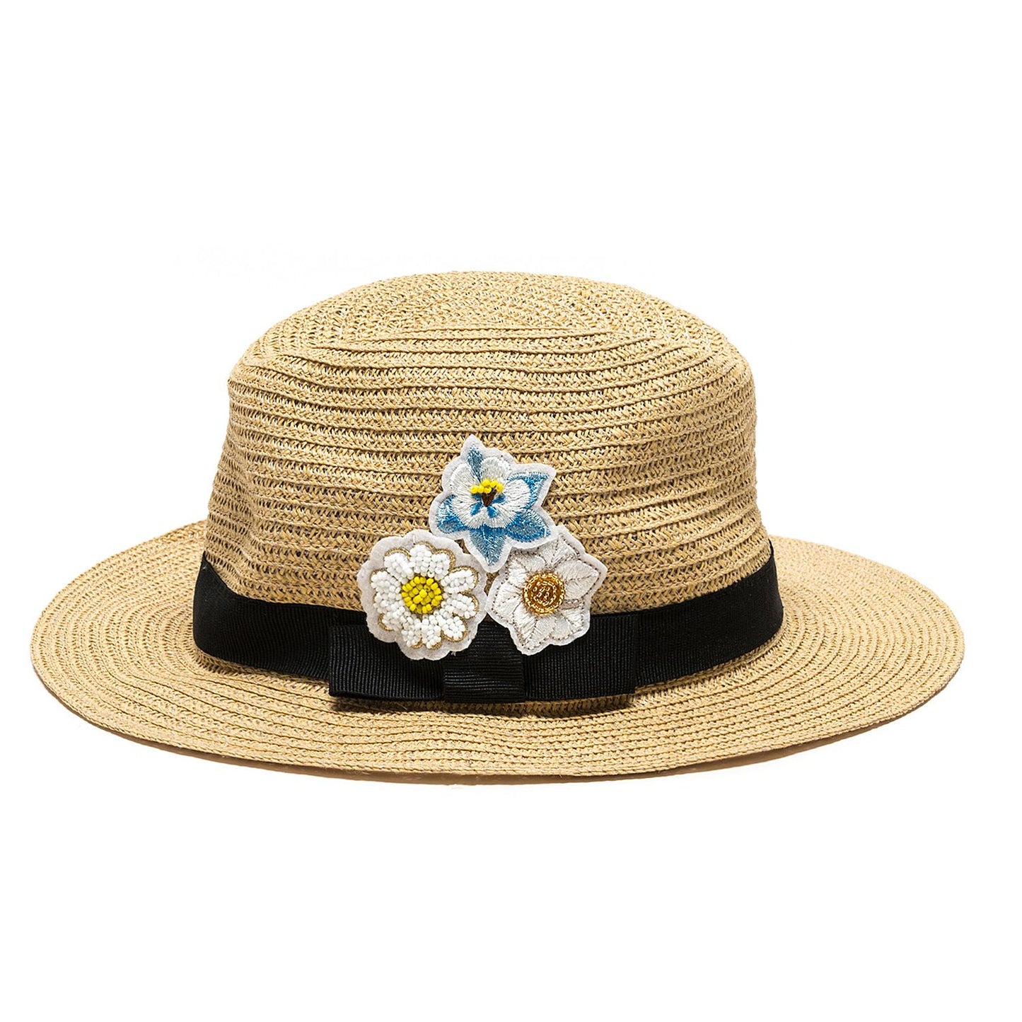 Straw hat with flowers