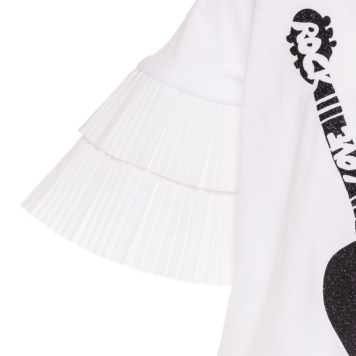 Pleated and sequined T-shirt