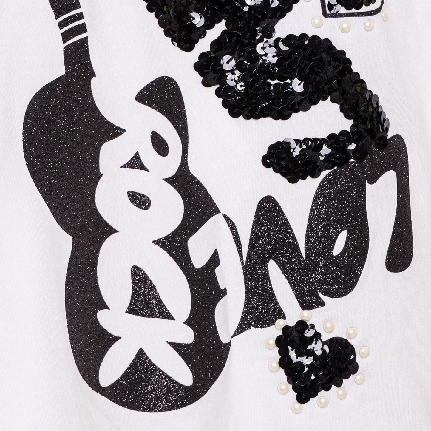 Pleated and sequined T-shirt
