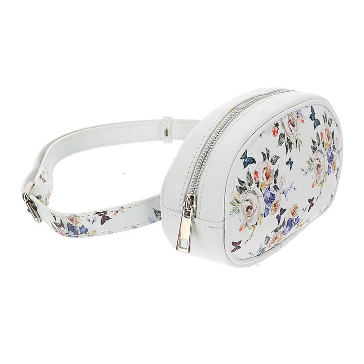 Leather bum bag with print