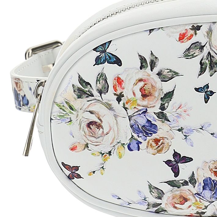 Leather bum bag with print