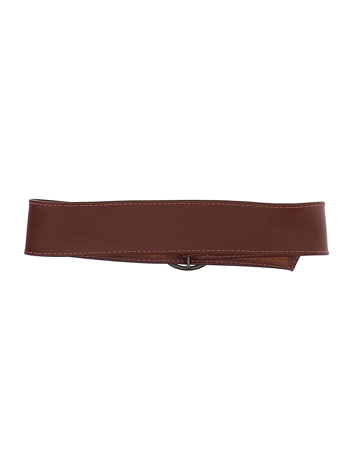 Leather belt with buckle