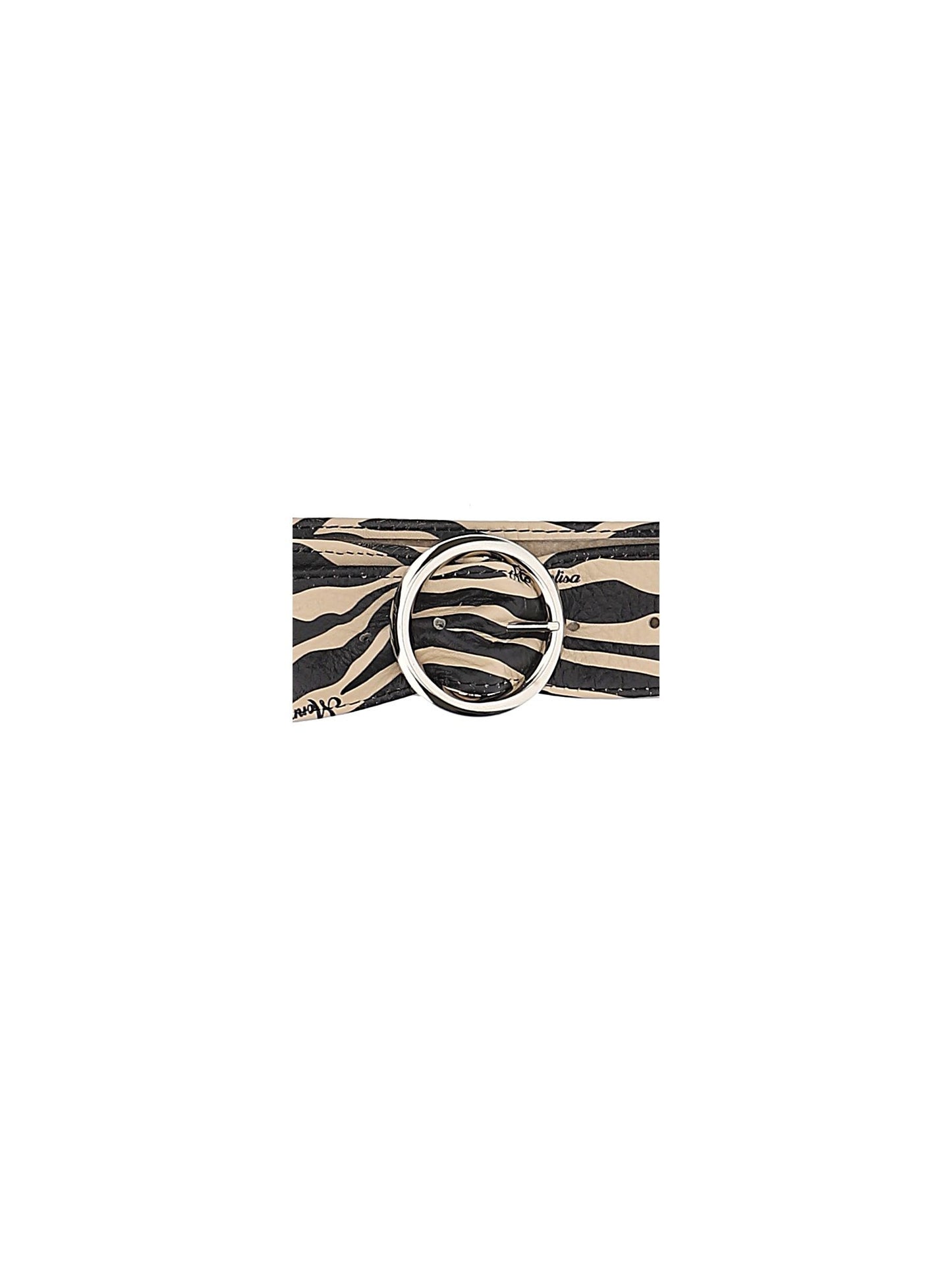 Zebra leather belt