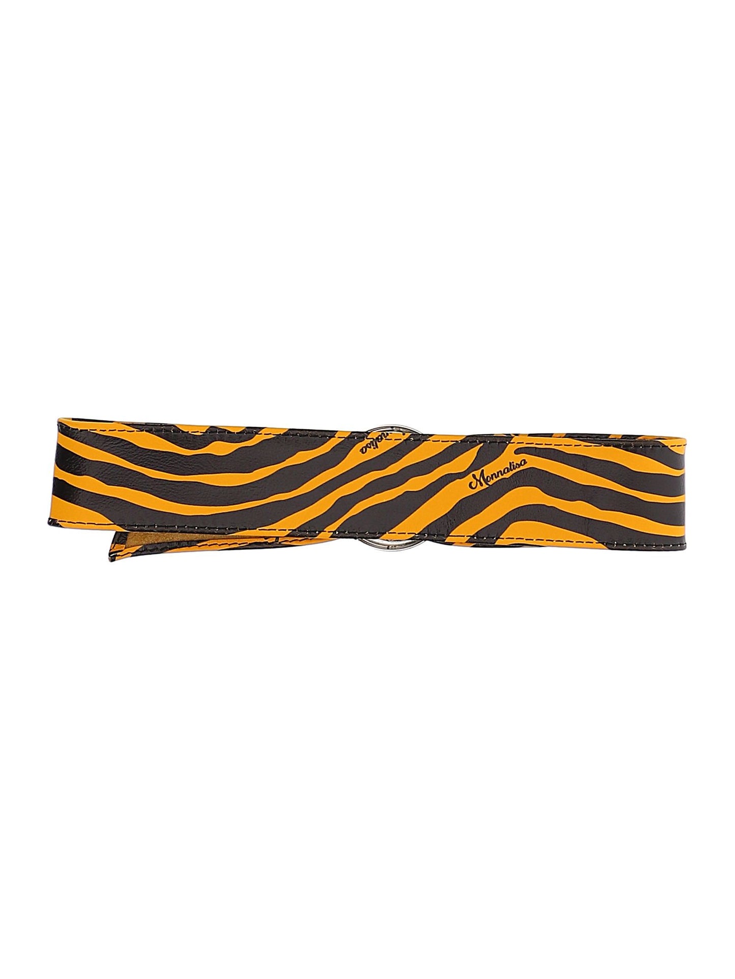 Zebra leather belt