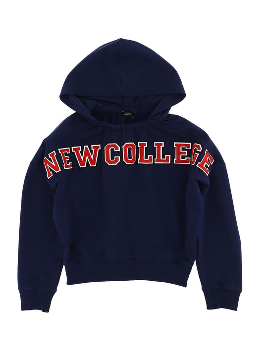 Cropped sweatshirt with college writing