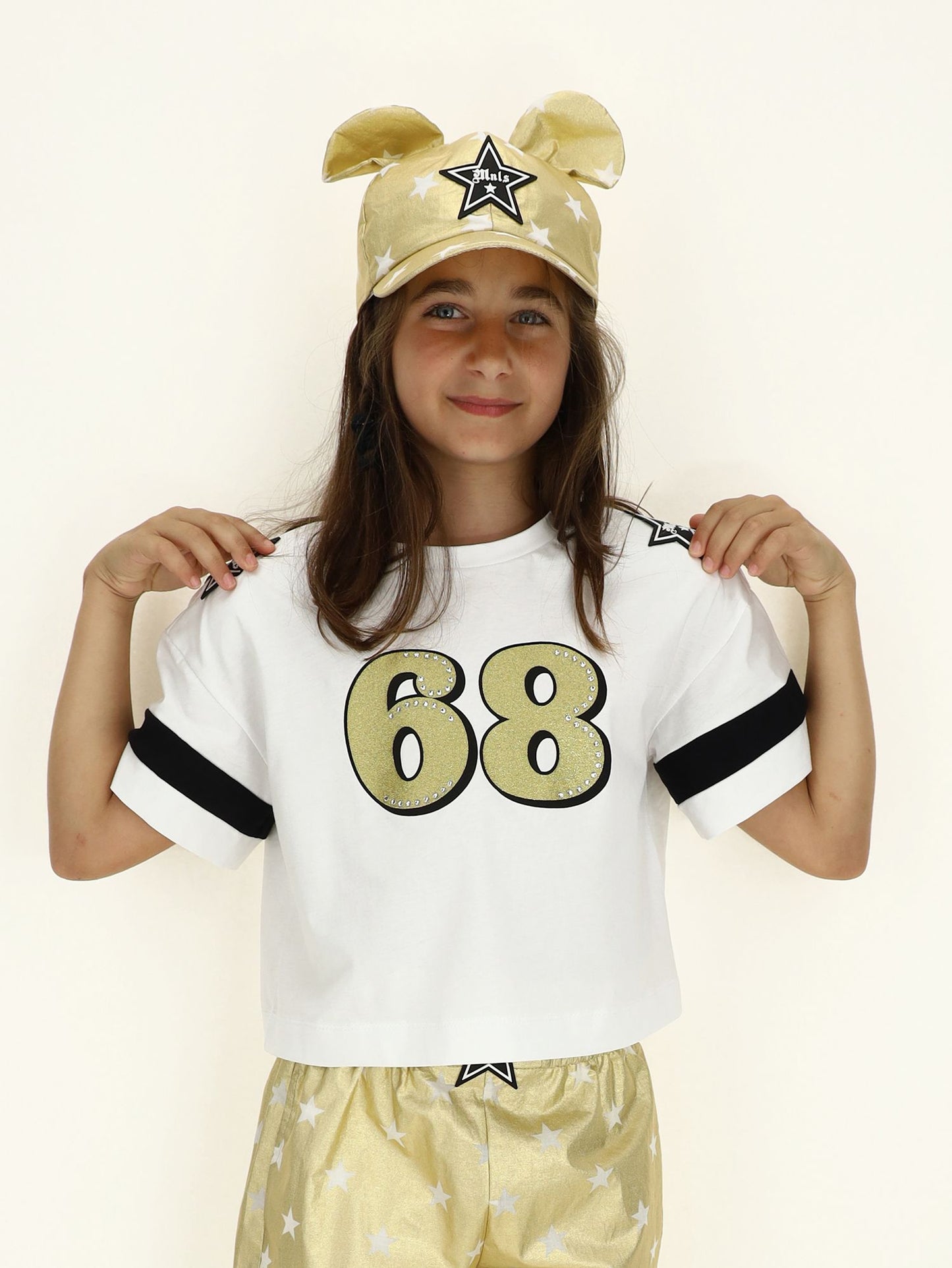 Laminated baseball hat with star print