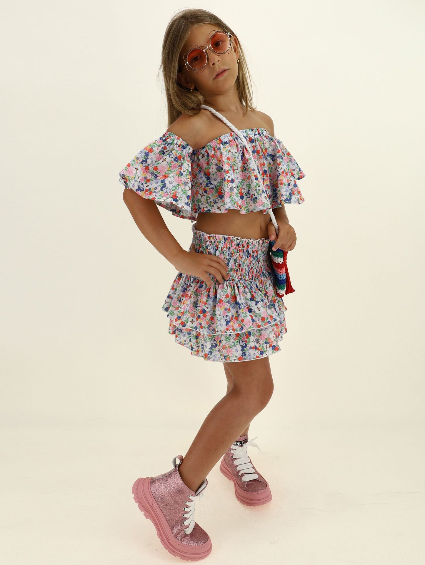 Muslin top with flowers