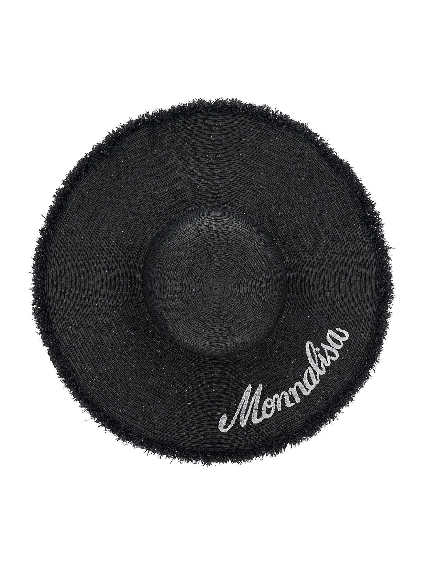 Cappello paglia righe ricamato