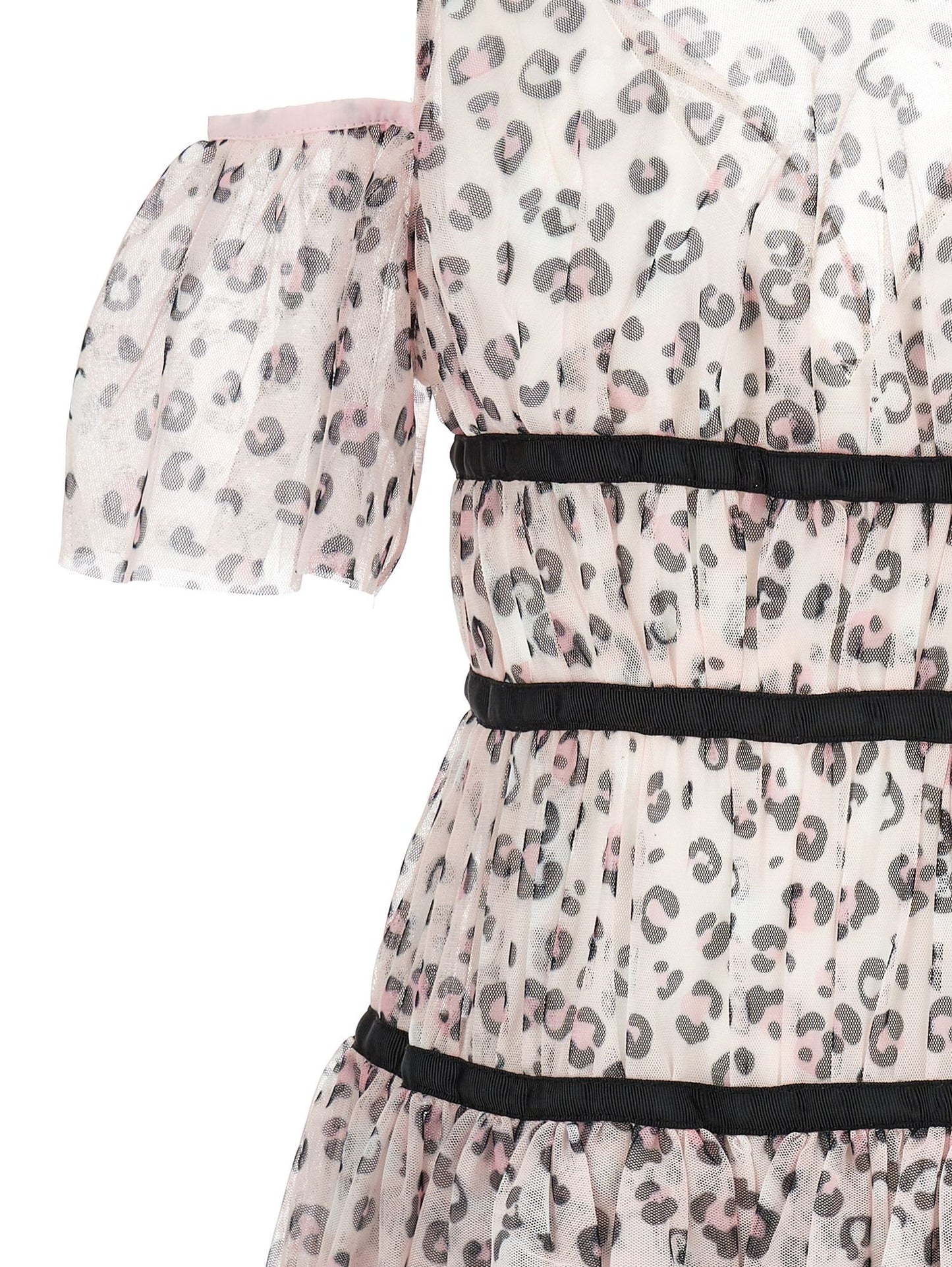 Abito lungo tulle animalier