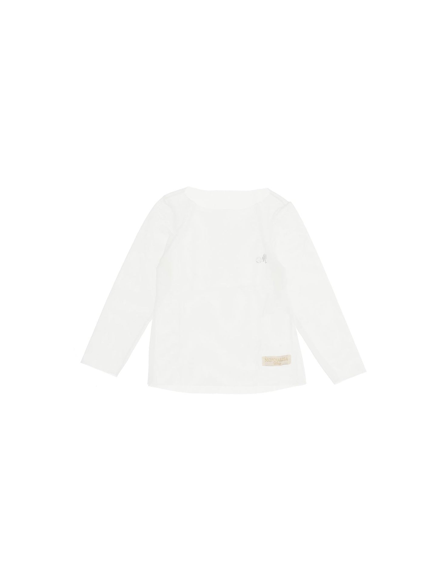 Long-sleeved tulle T-shirt