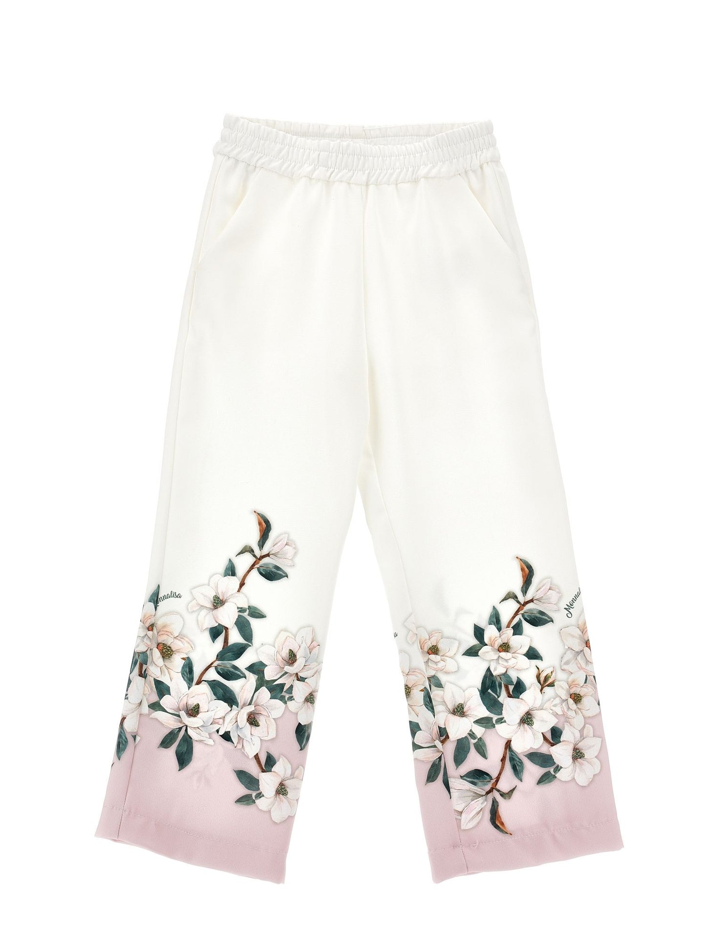 Magnolia print palazzo trousers