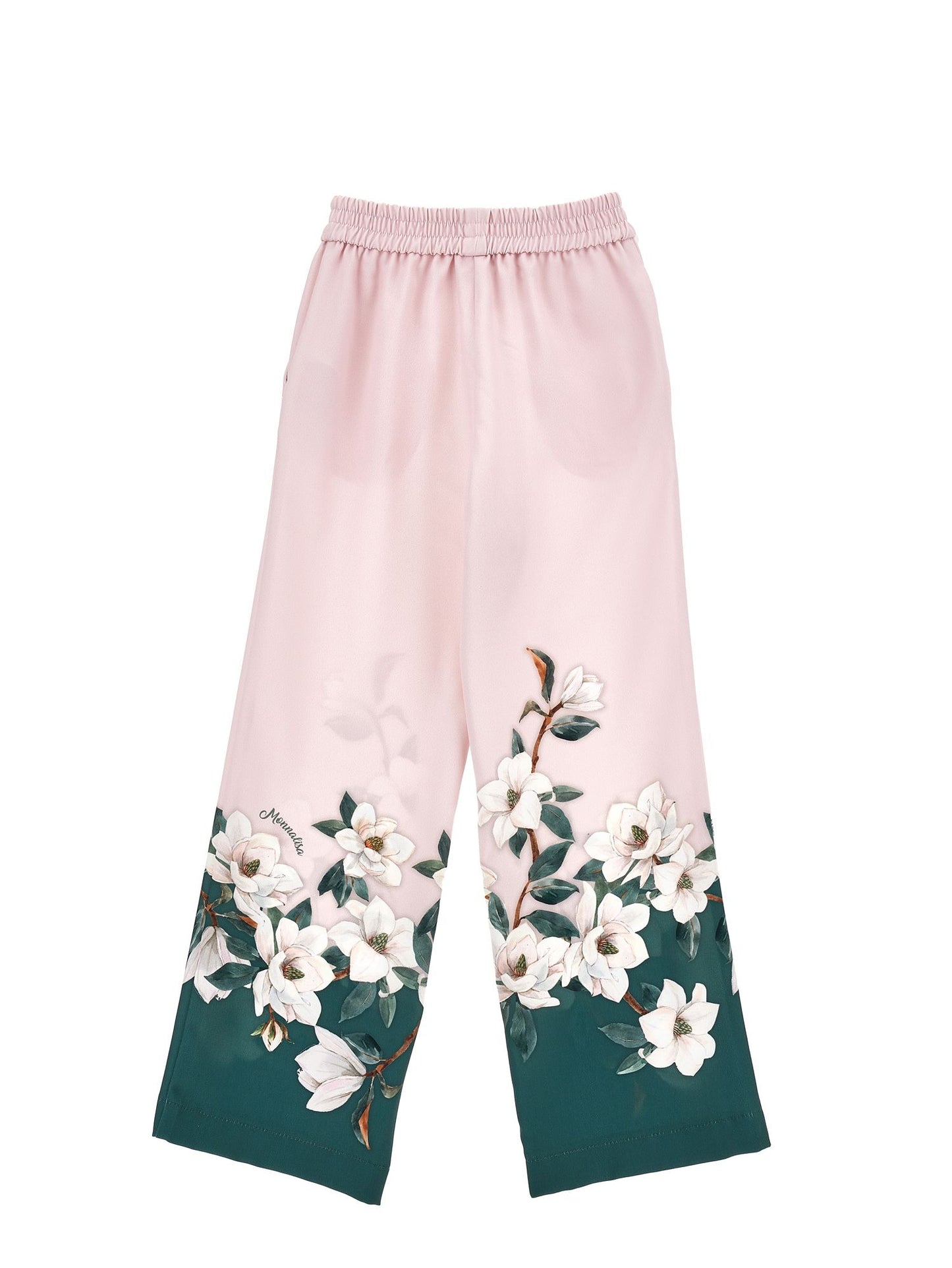 Magnolia print palazzo trousers