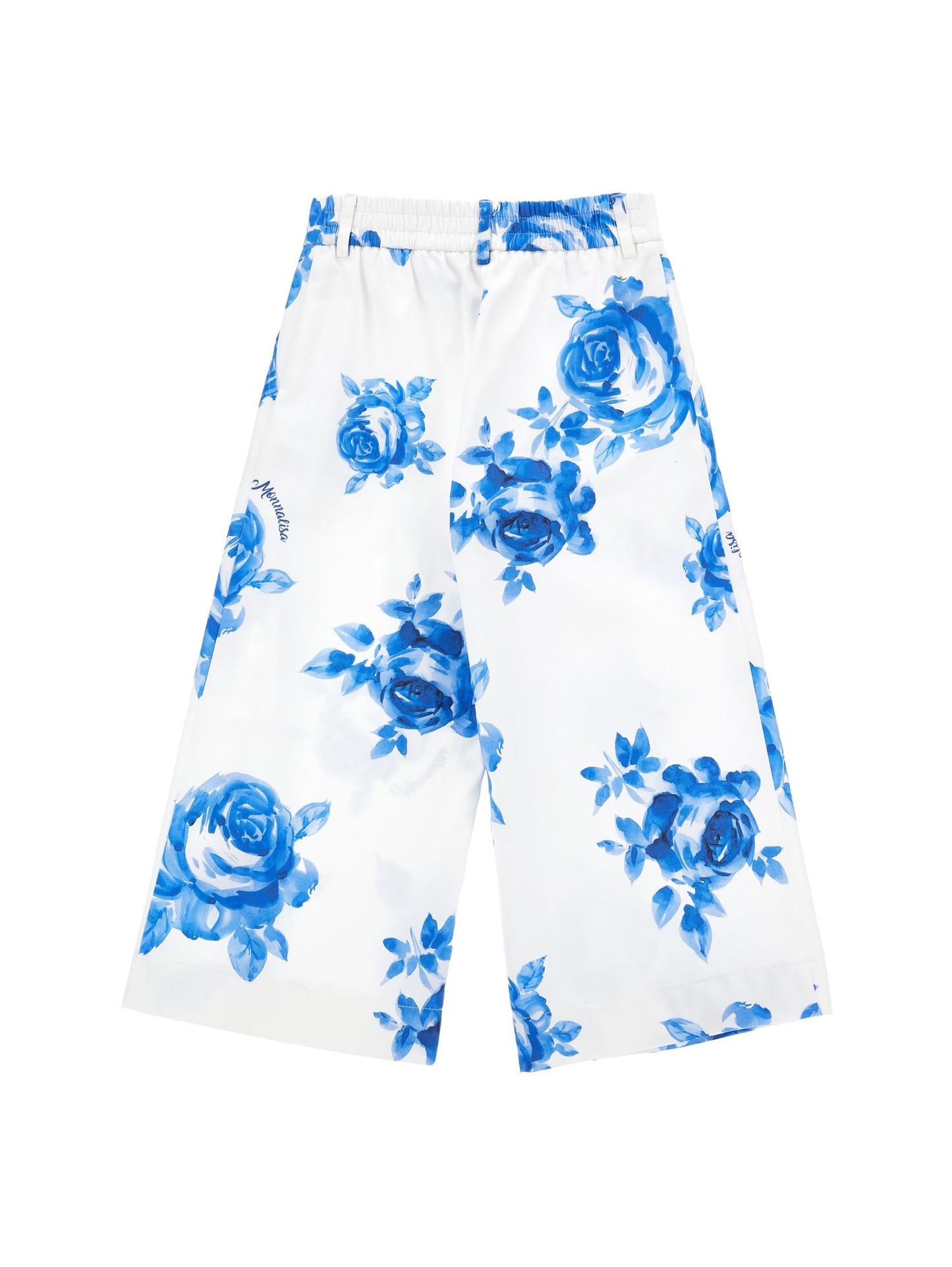 Cropped palazzo trousers with rose print