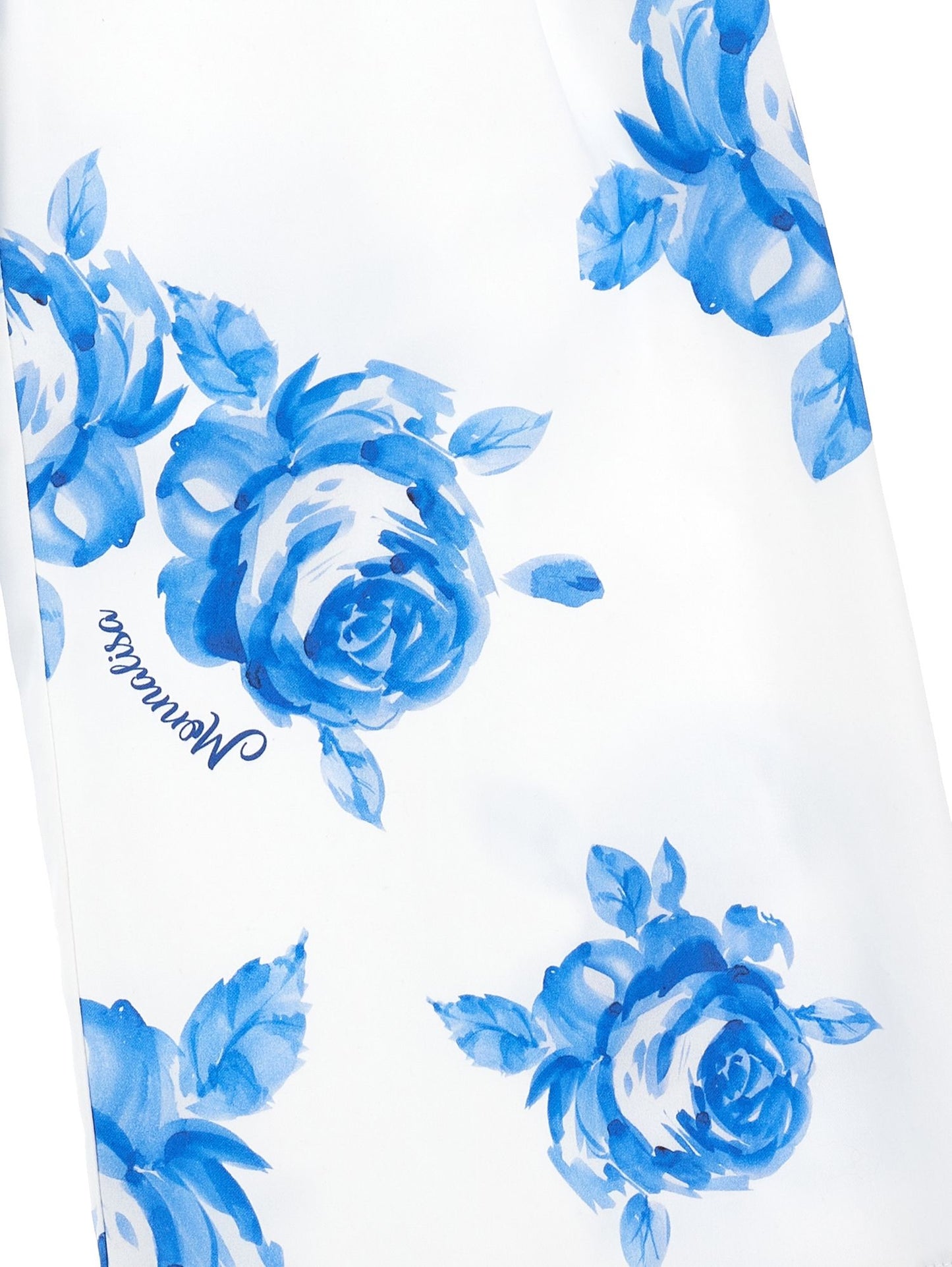 Cropped palazzo trousers with rose print
