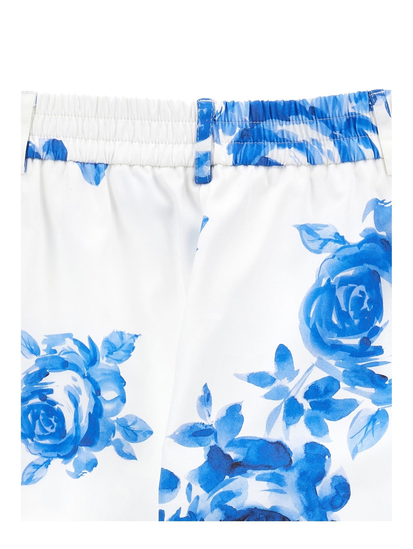 Cropped palazzo trousers with rose print