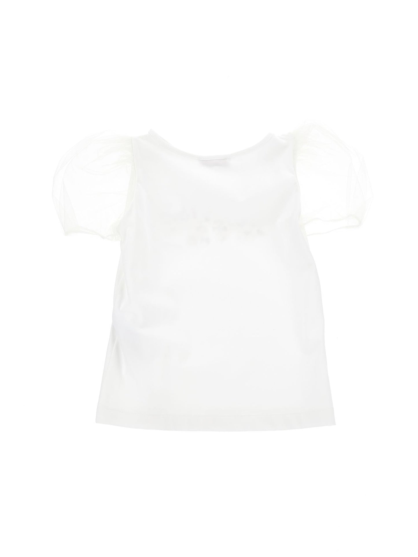 T-shirt jersey con maniche tulle