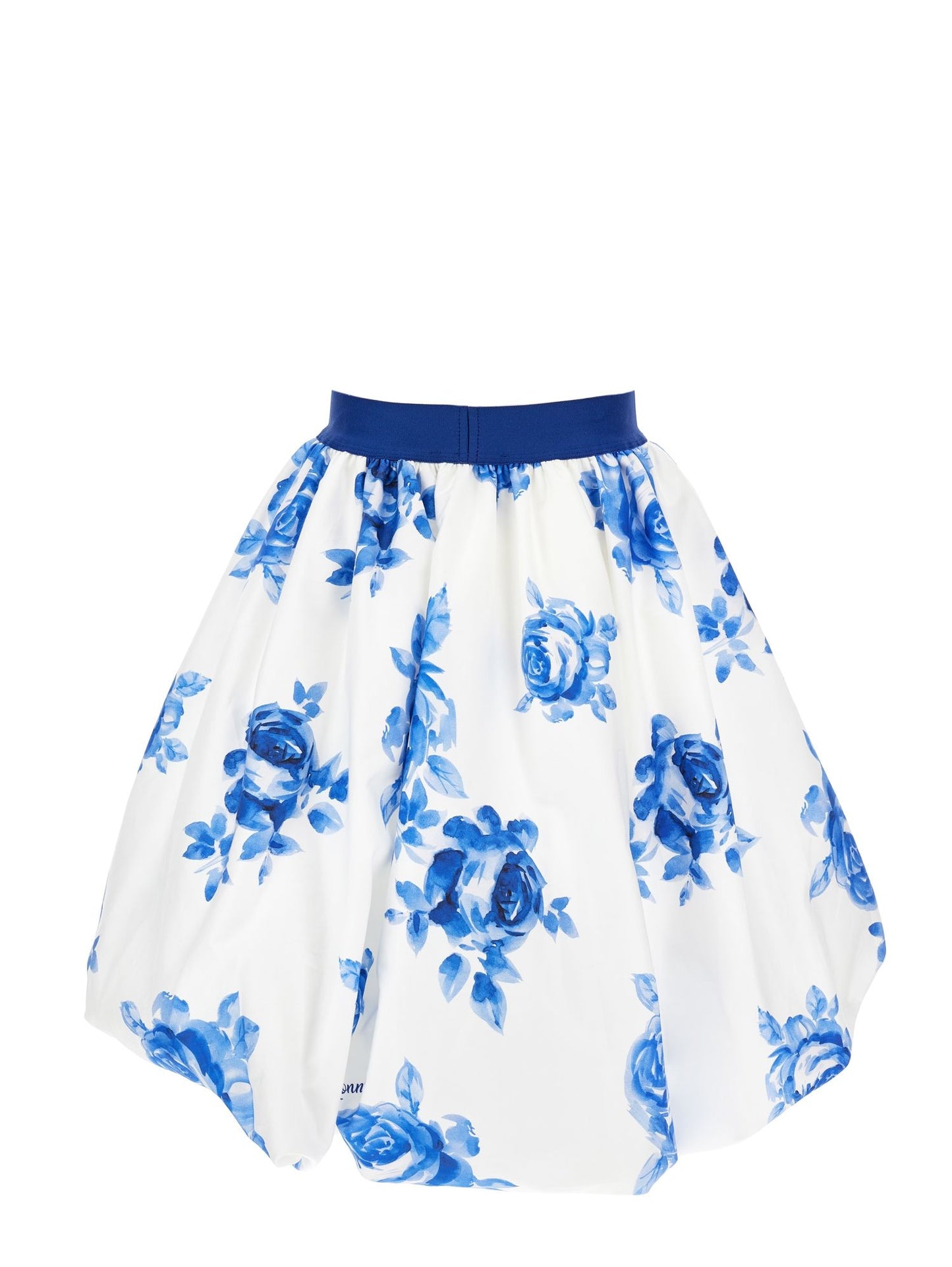 Cotton balloon skirt with roses