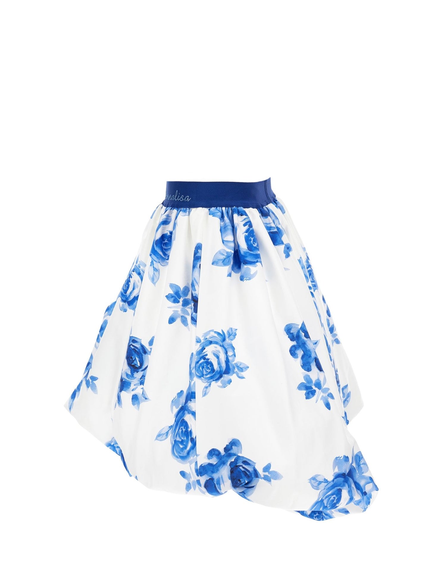 Cotton balloon skirt with roses