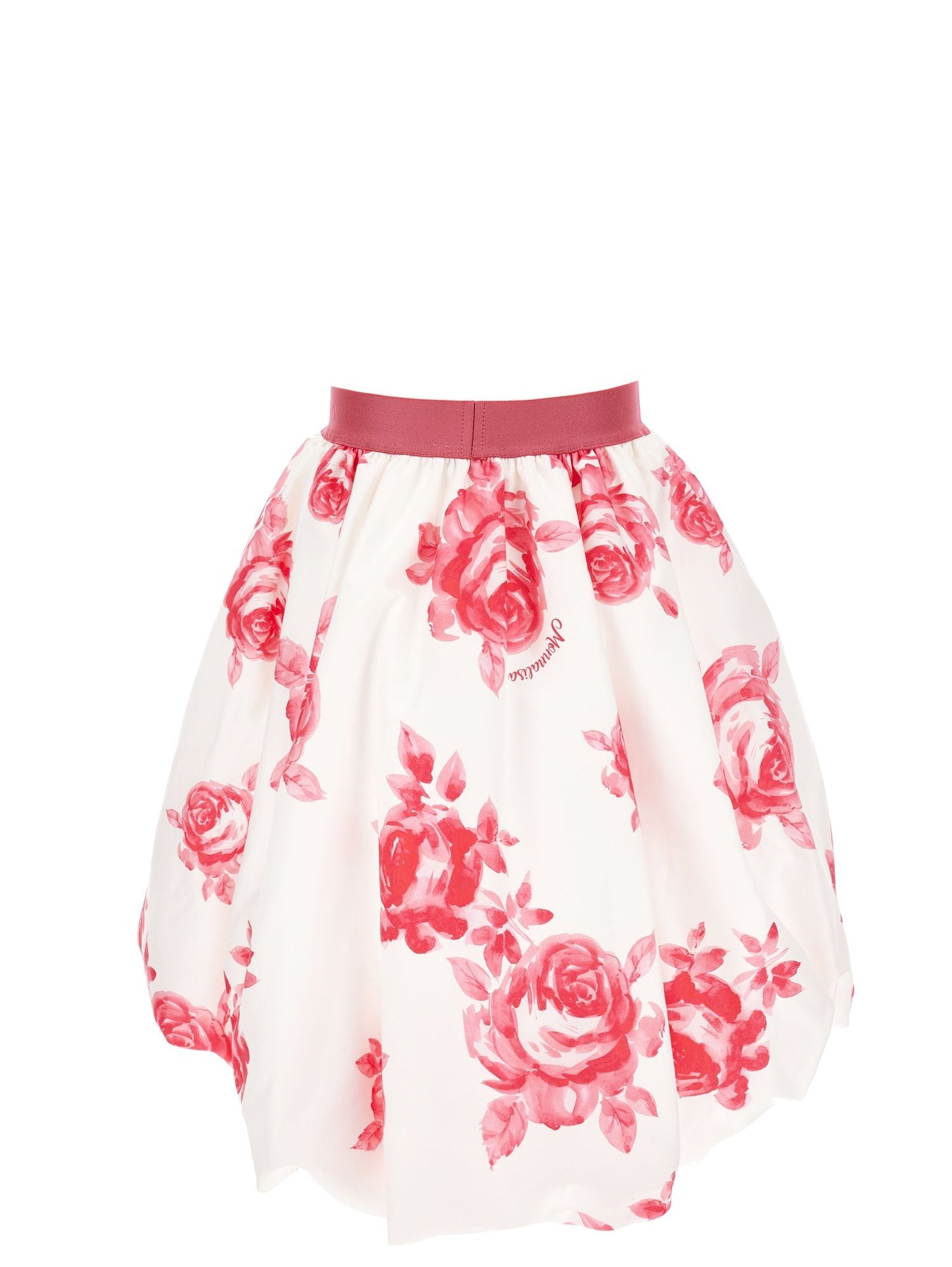 Cotton balloon skirt with roses