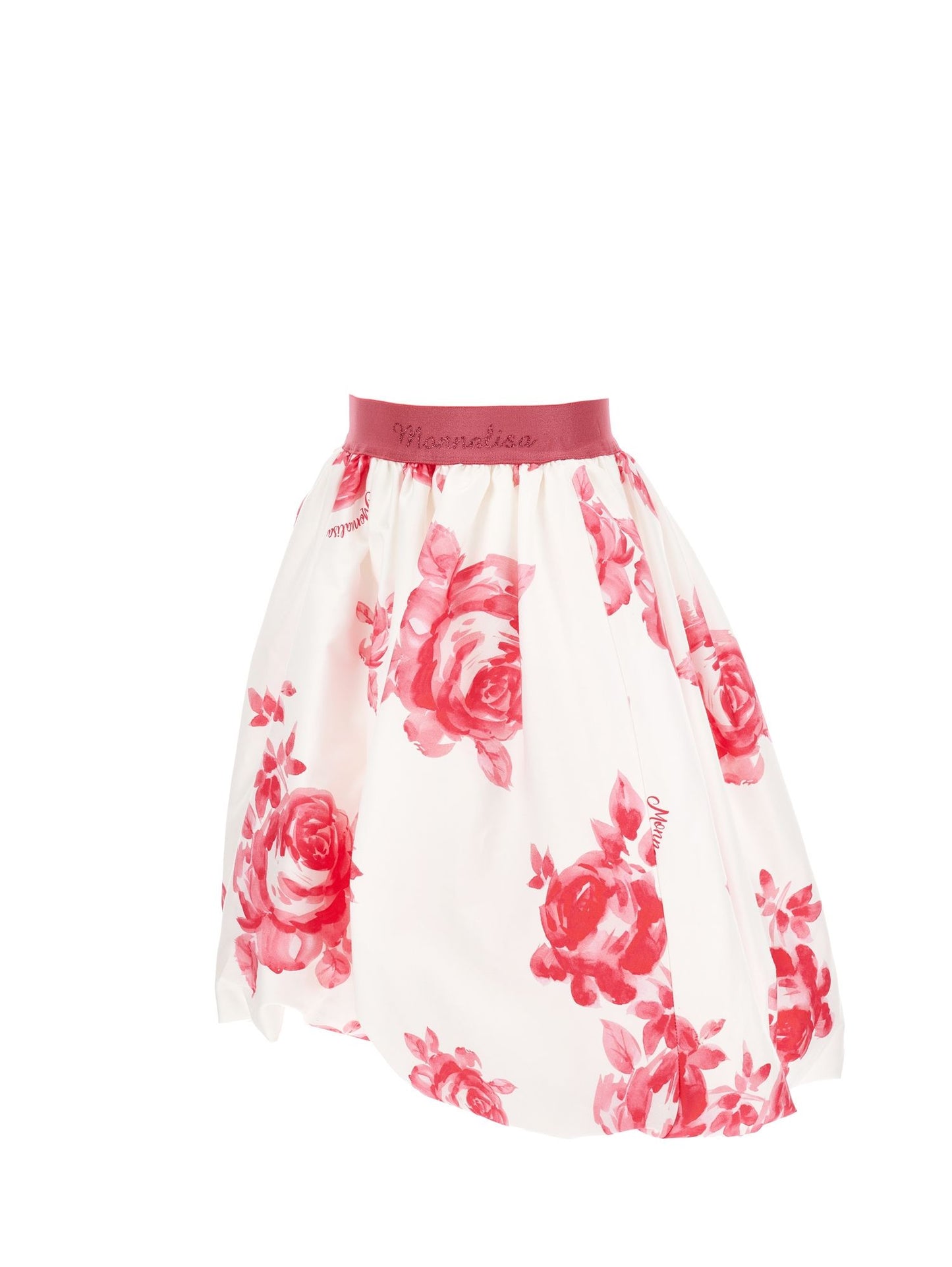 Cotton balloon skirt with roses