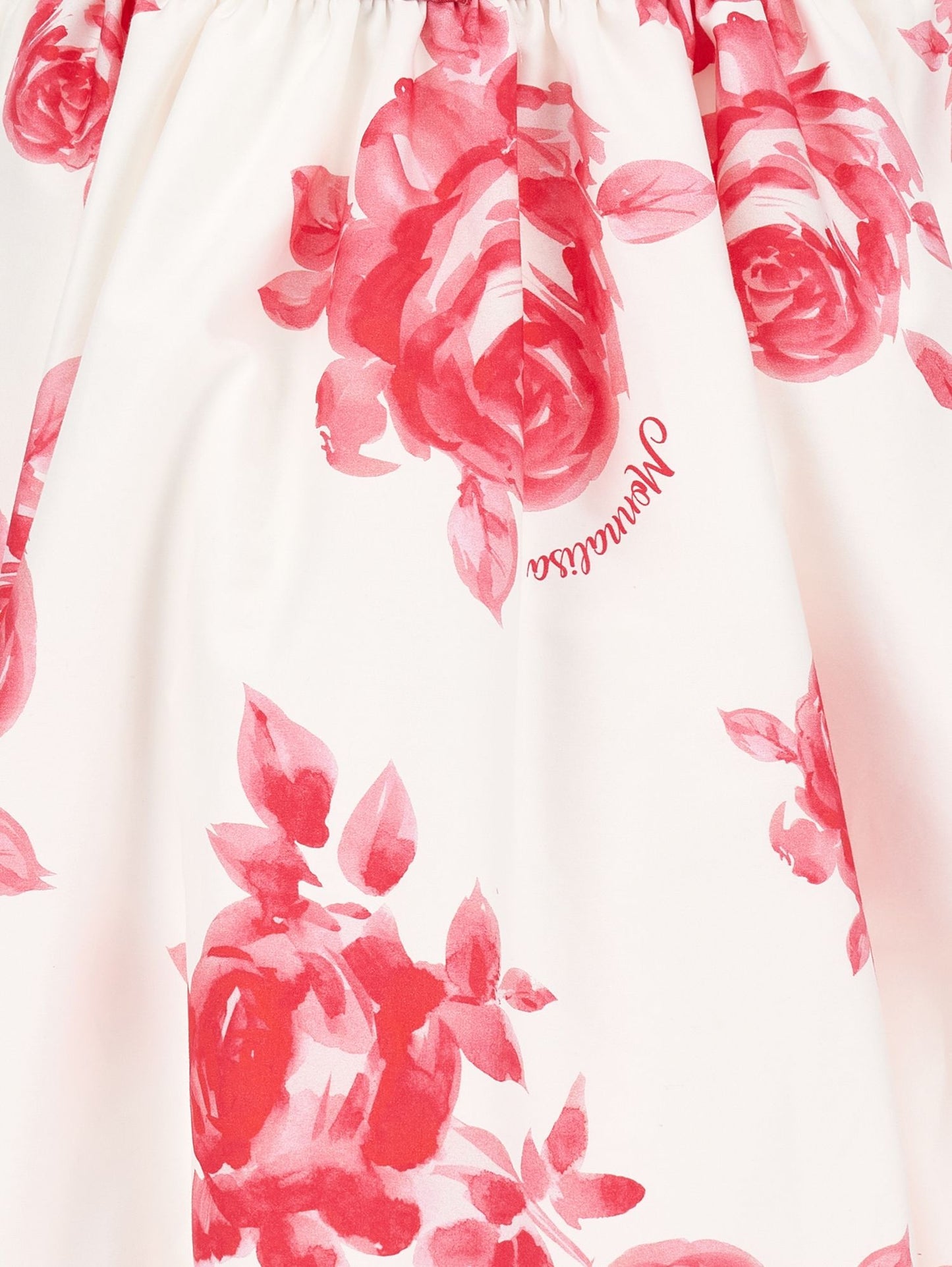 Cotton balloon skirt with roses