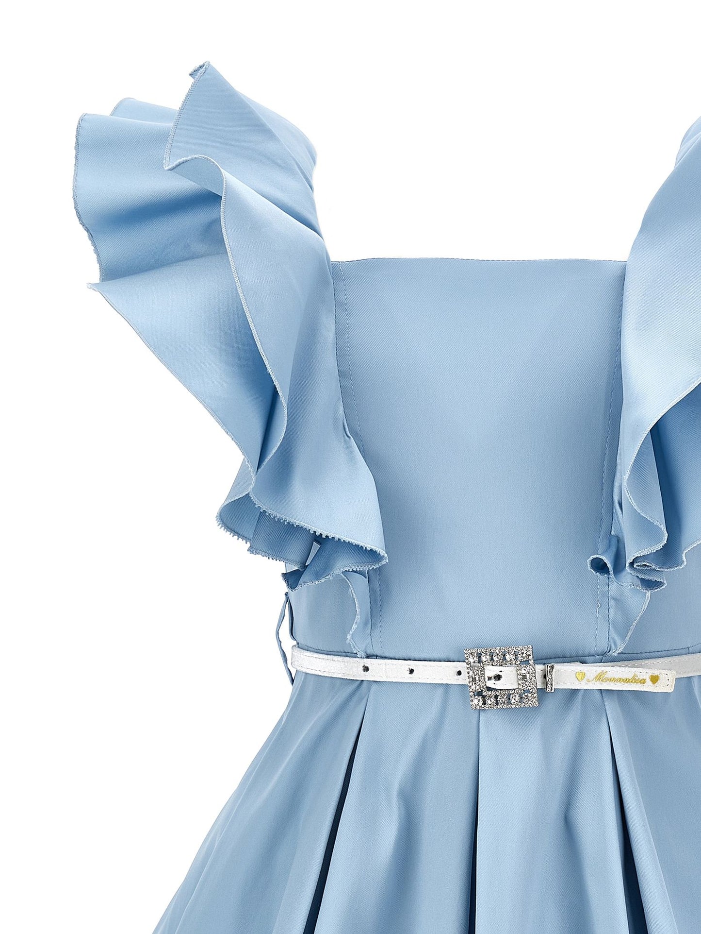 Faille dress with ruffles