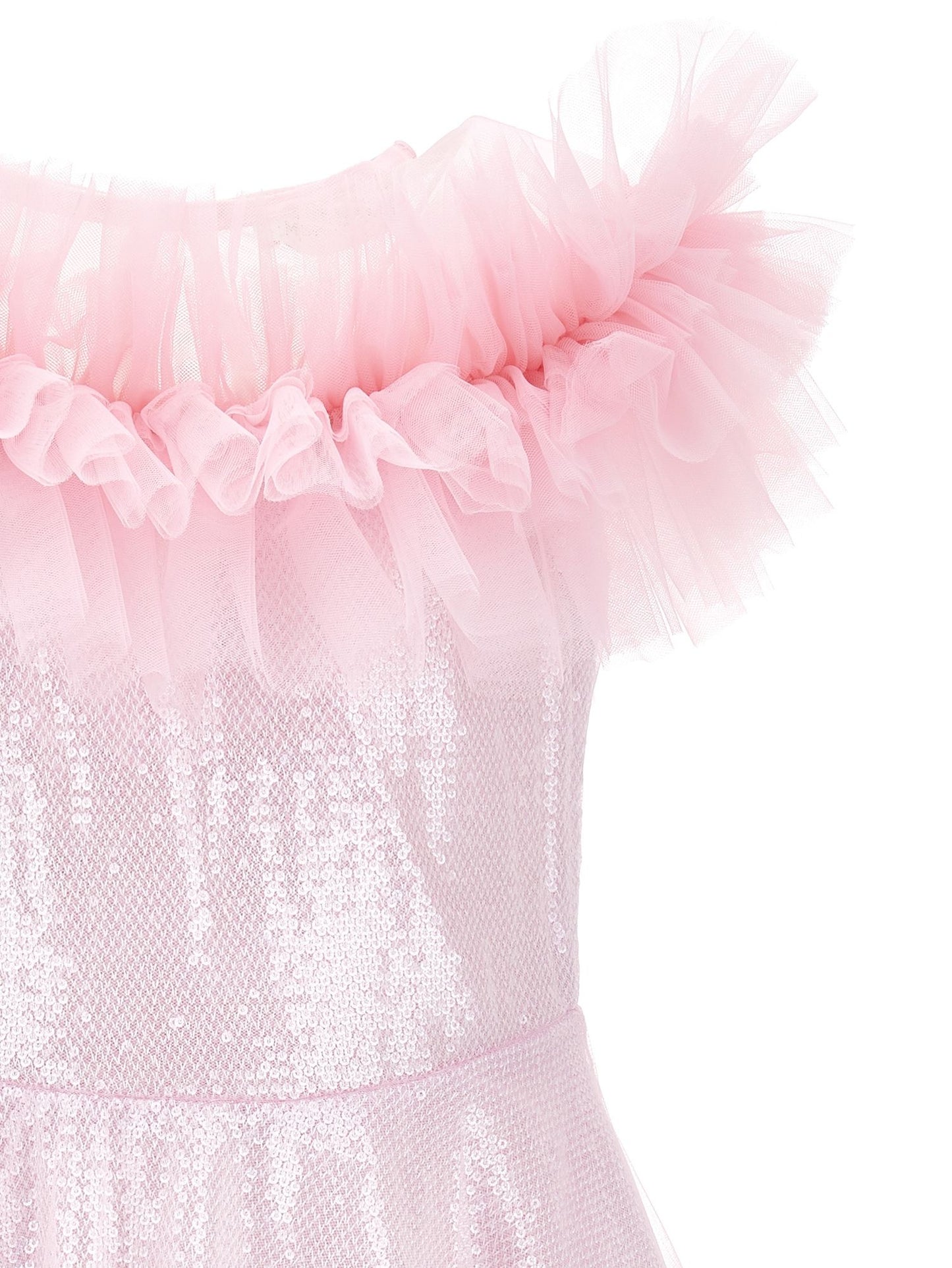 Abito paillettes con microvolants