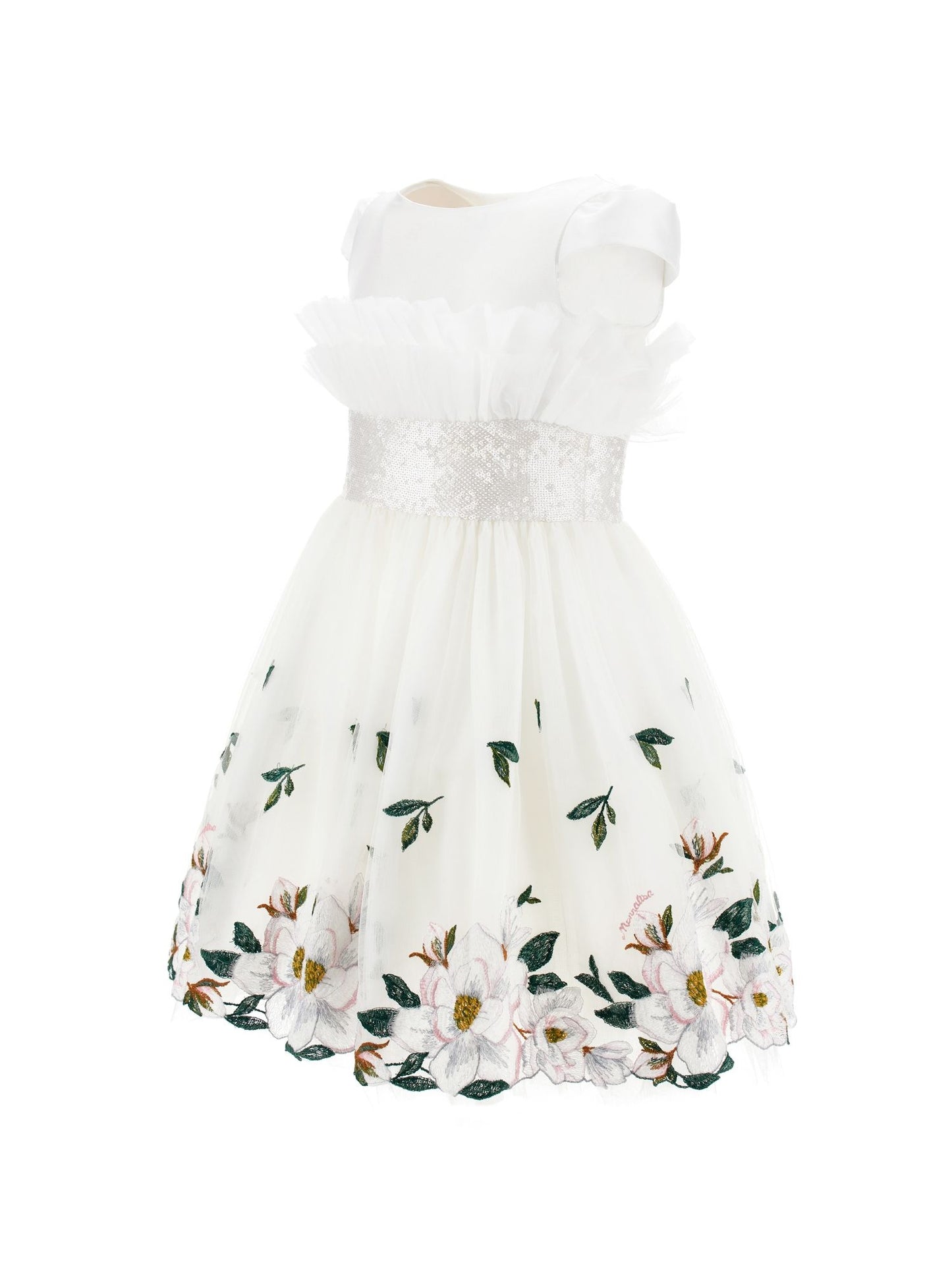 Abito in tulle ricamo magnolia
