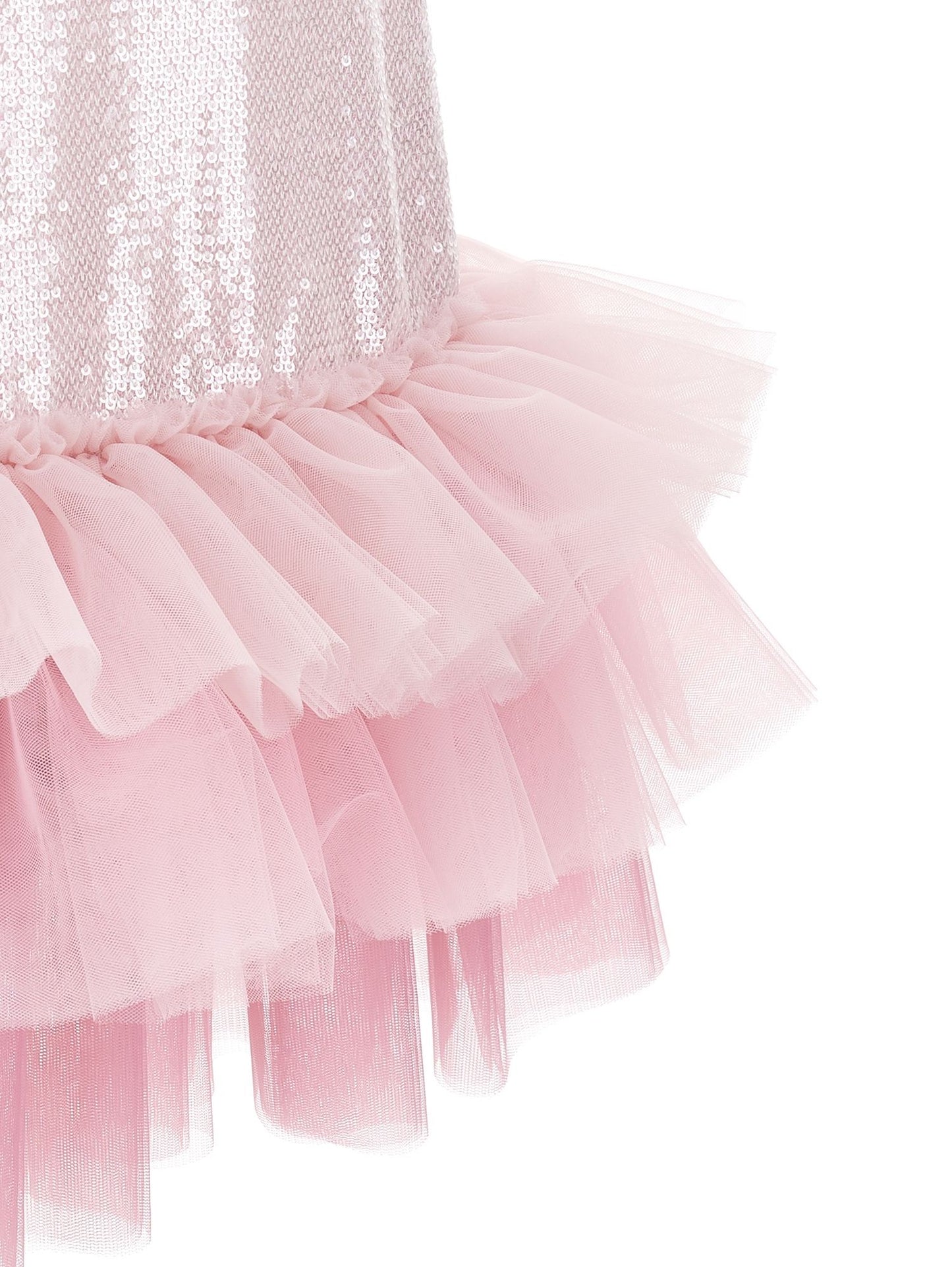 Abito paillettes con tulle