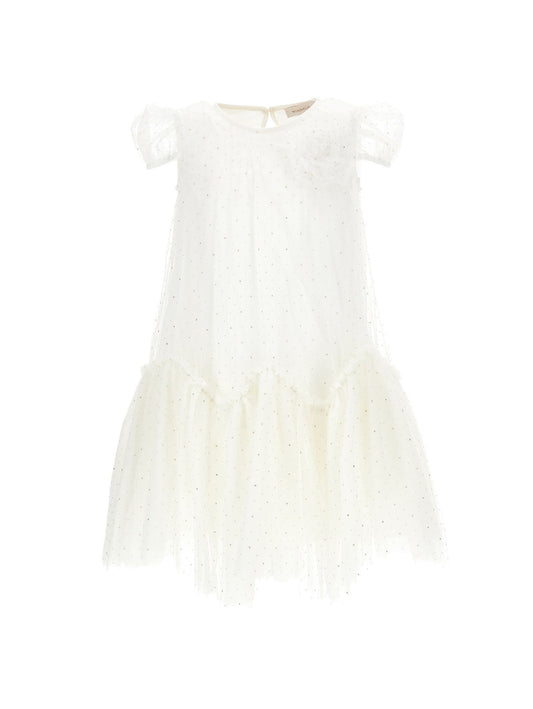 Tulle dress with spire ruffles
