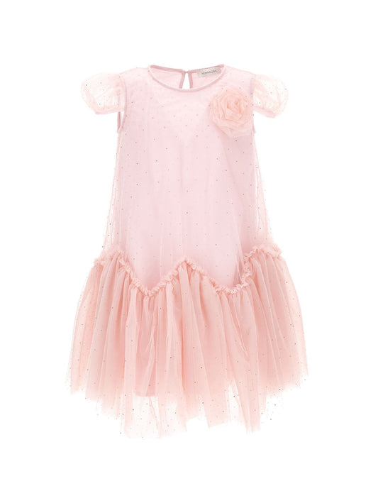 Tulle dress with spire ruffles