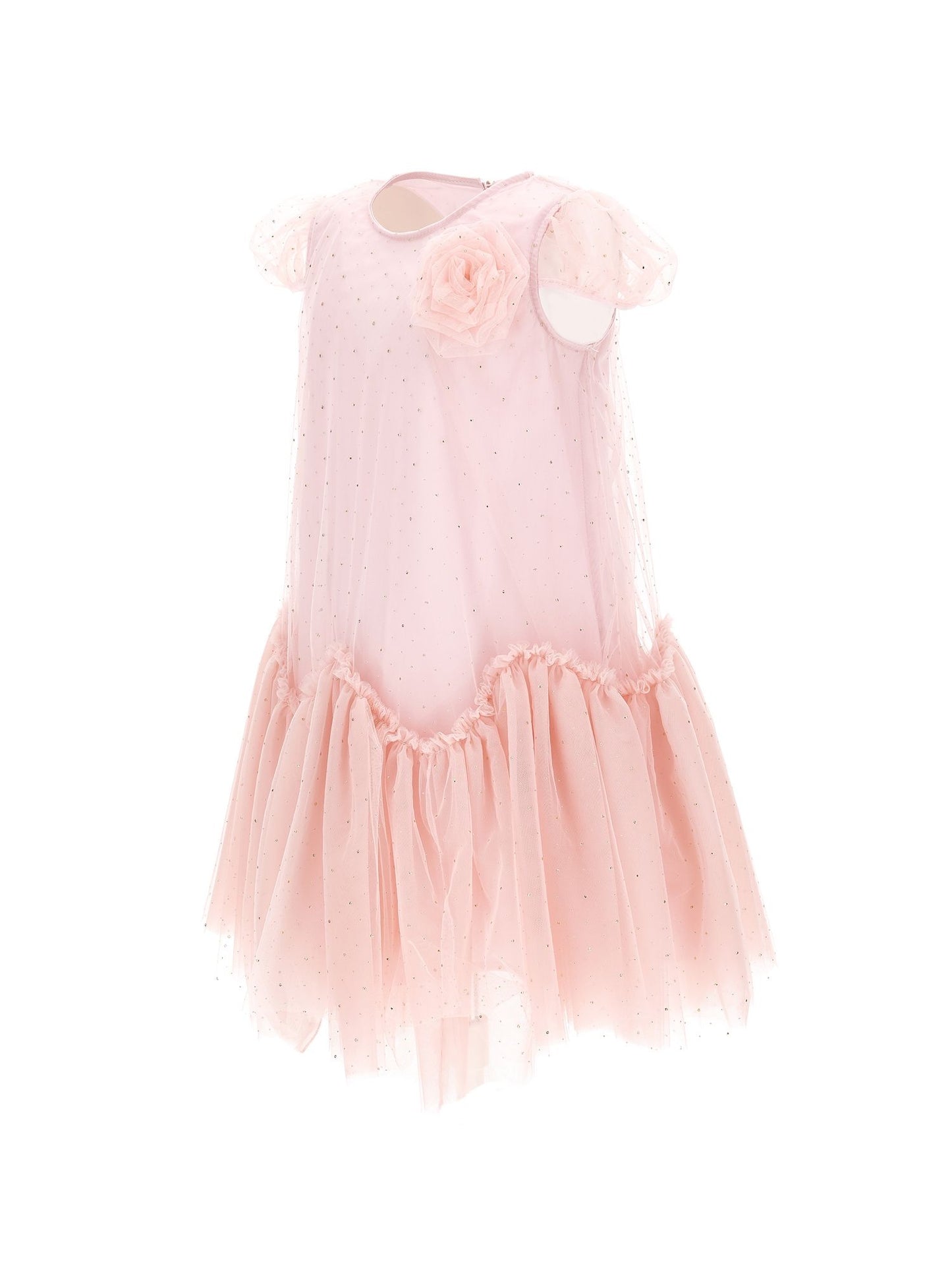 Abito tulle con balze a guglia