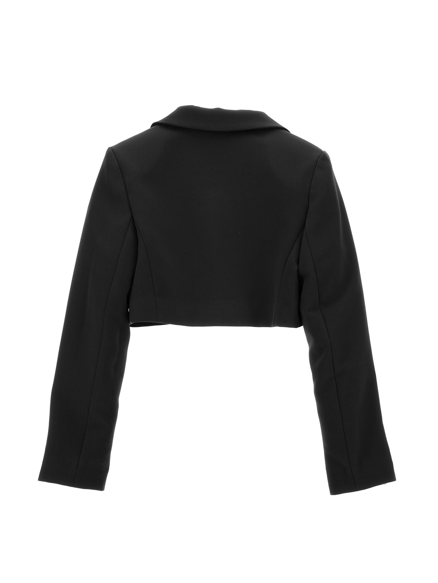 Short cool wool jacket with jewel button