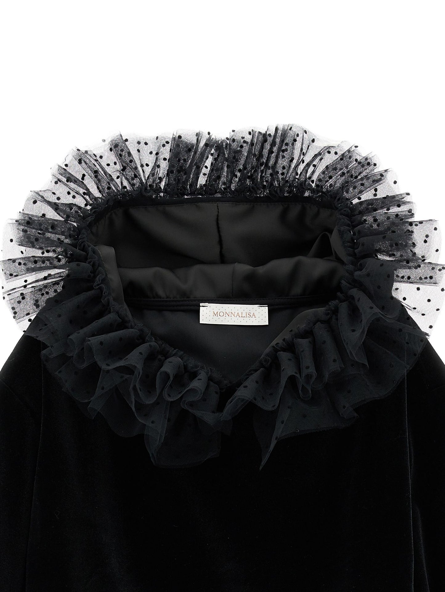 Chenille sweatshirt with tulle hood