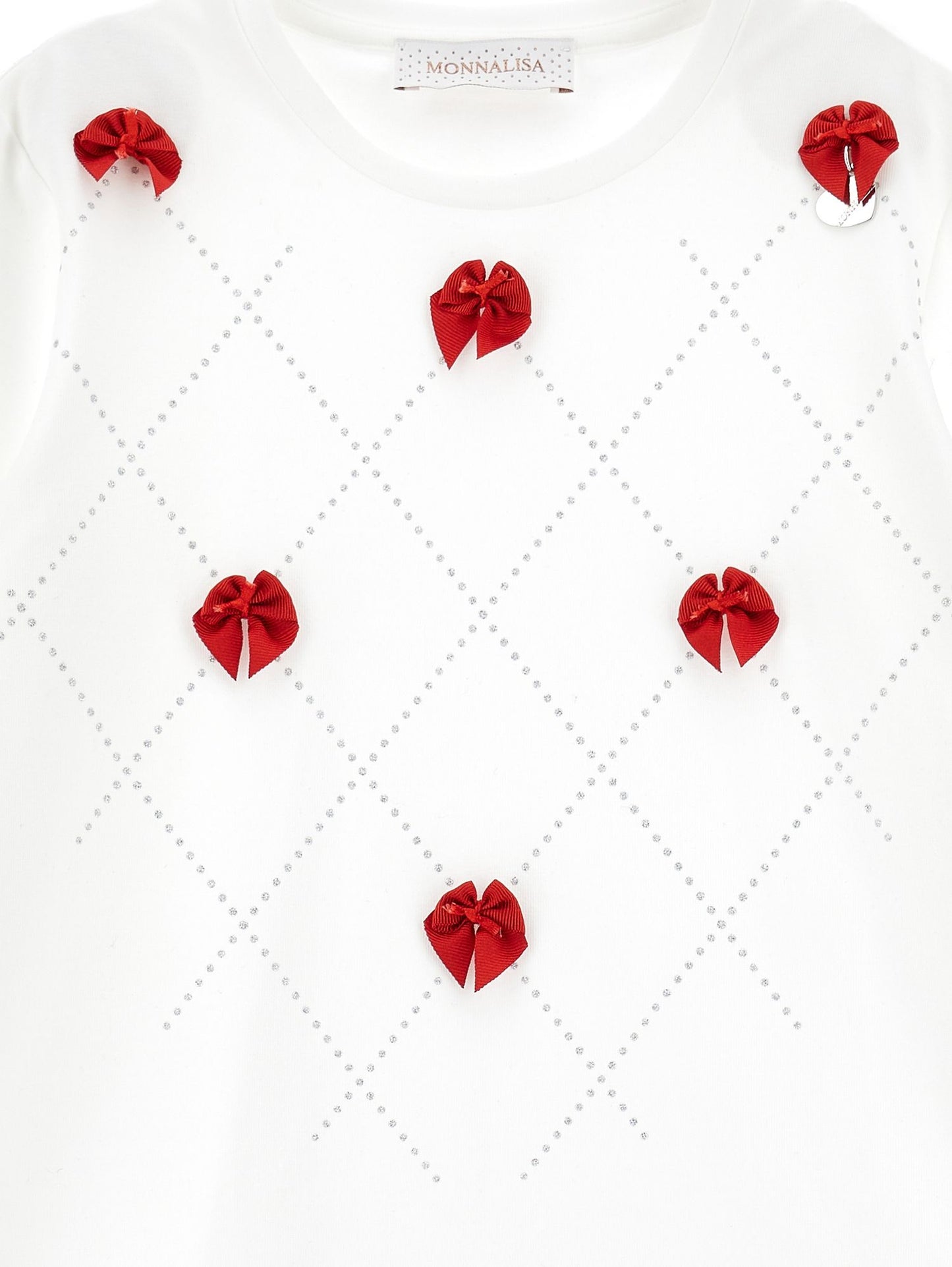T-shirt with rhinestones and bows