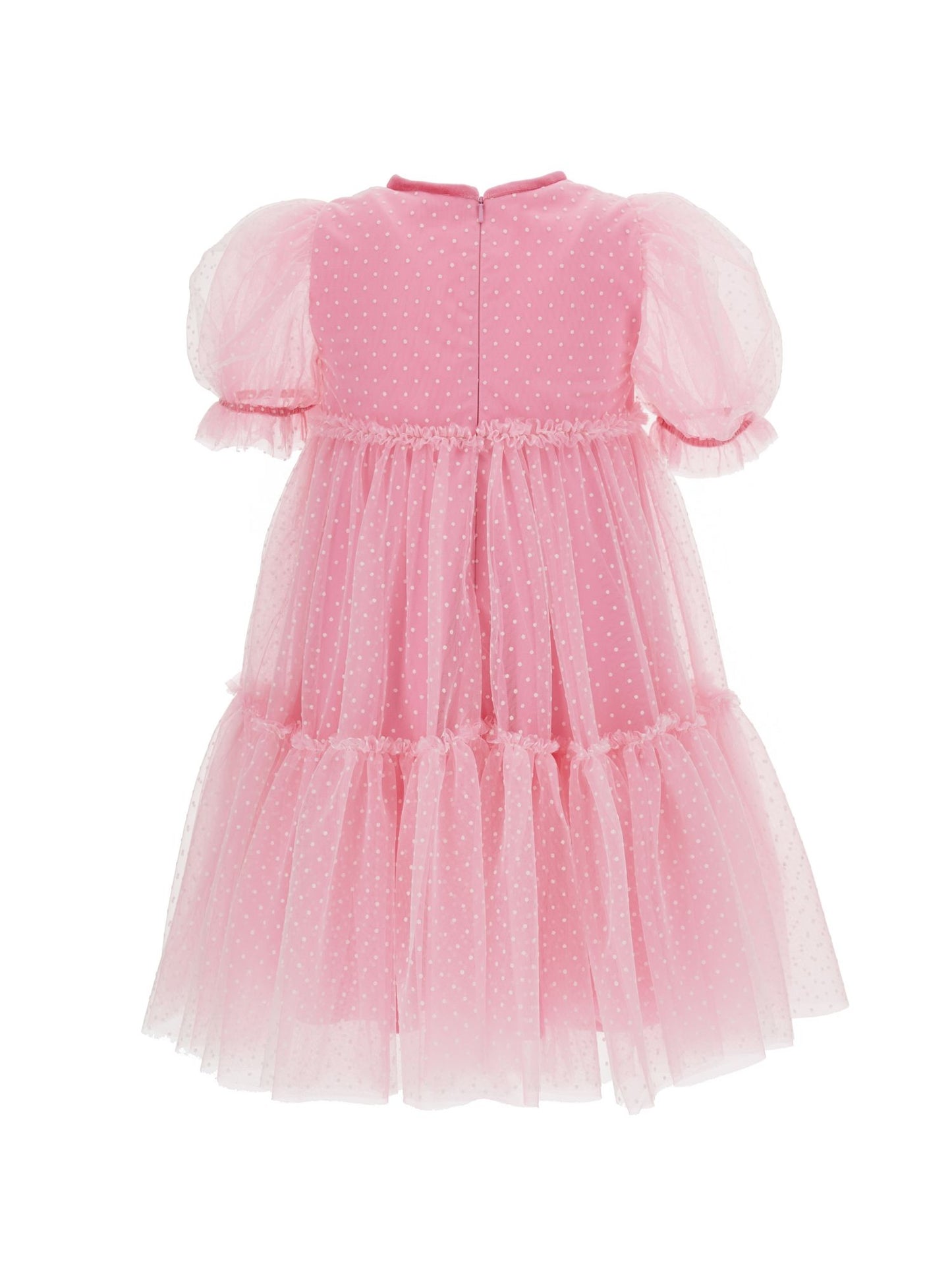 Abito tulle con dettagli velluto