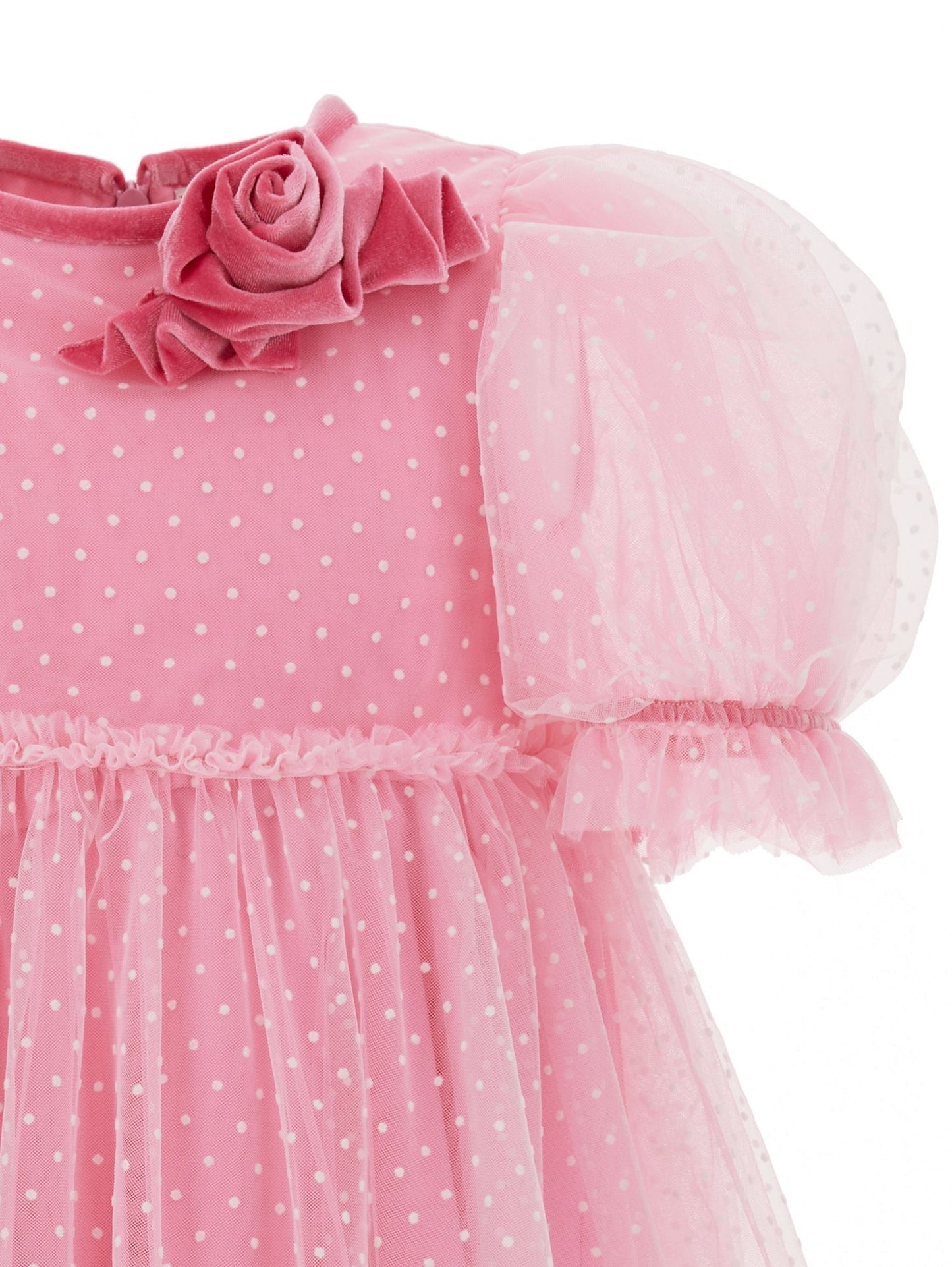 Abito tulle con dettagli velluto