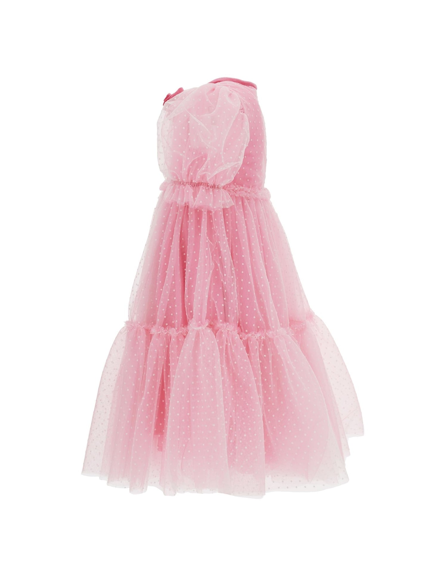 Abito tulle con dettagli velluto