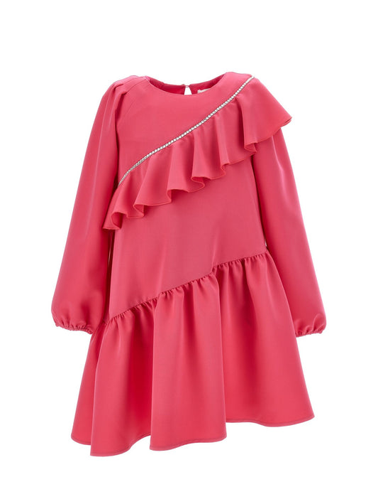 Asymmetrical dress with rhinestones