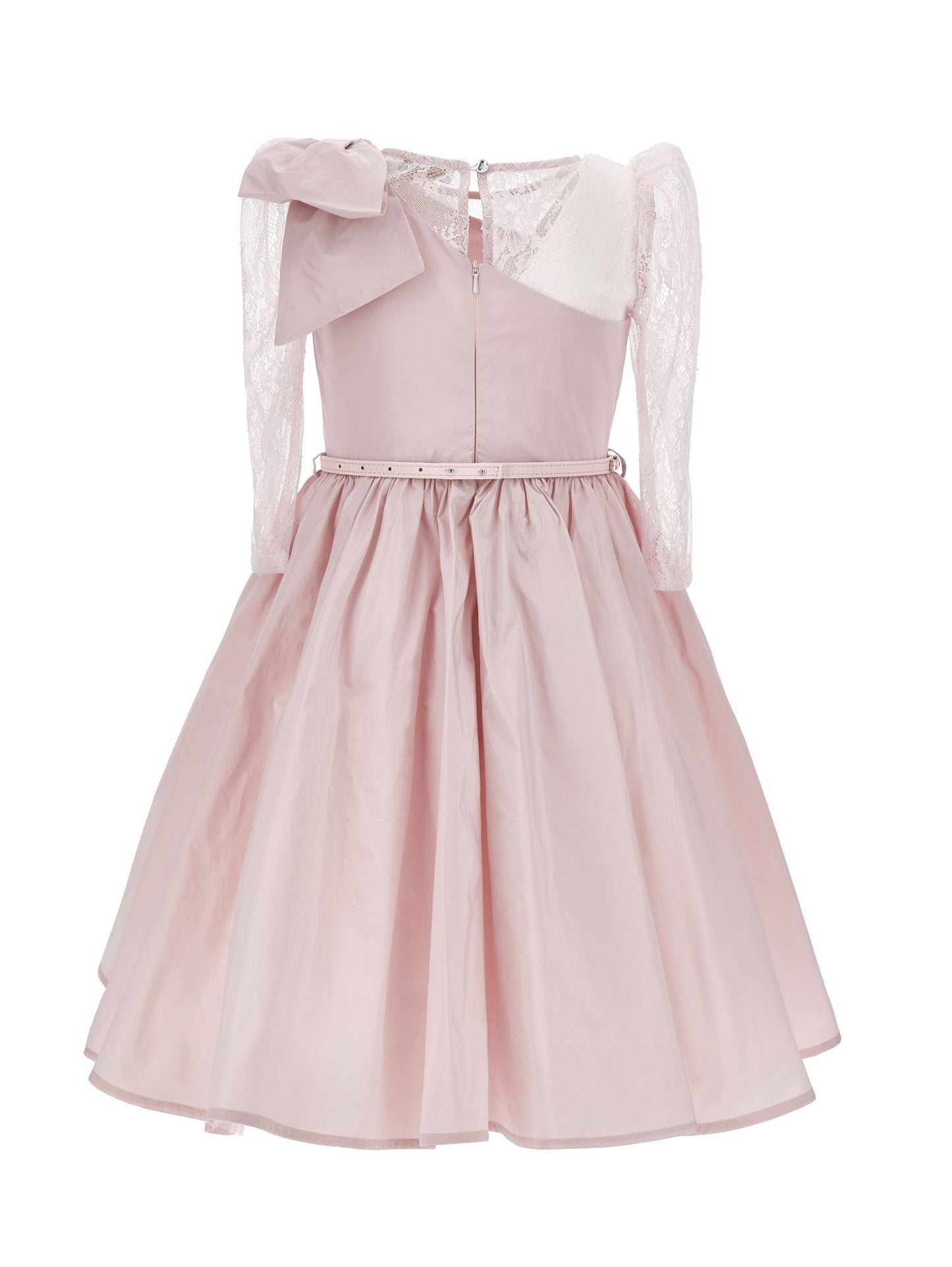 Abito taffeta con maniche in pizzo