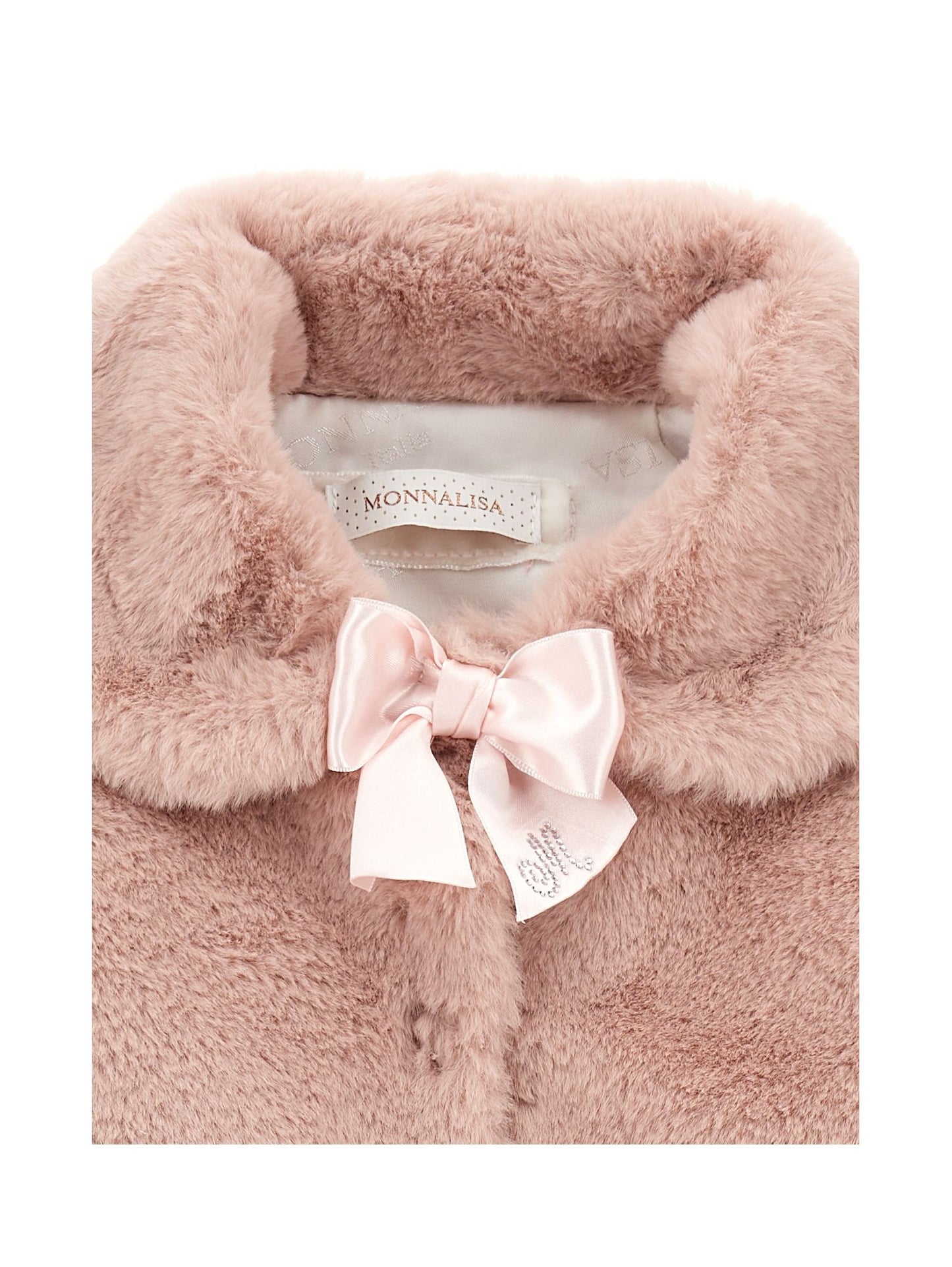 Plush jacket with bow