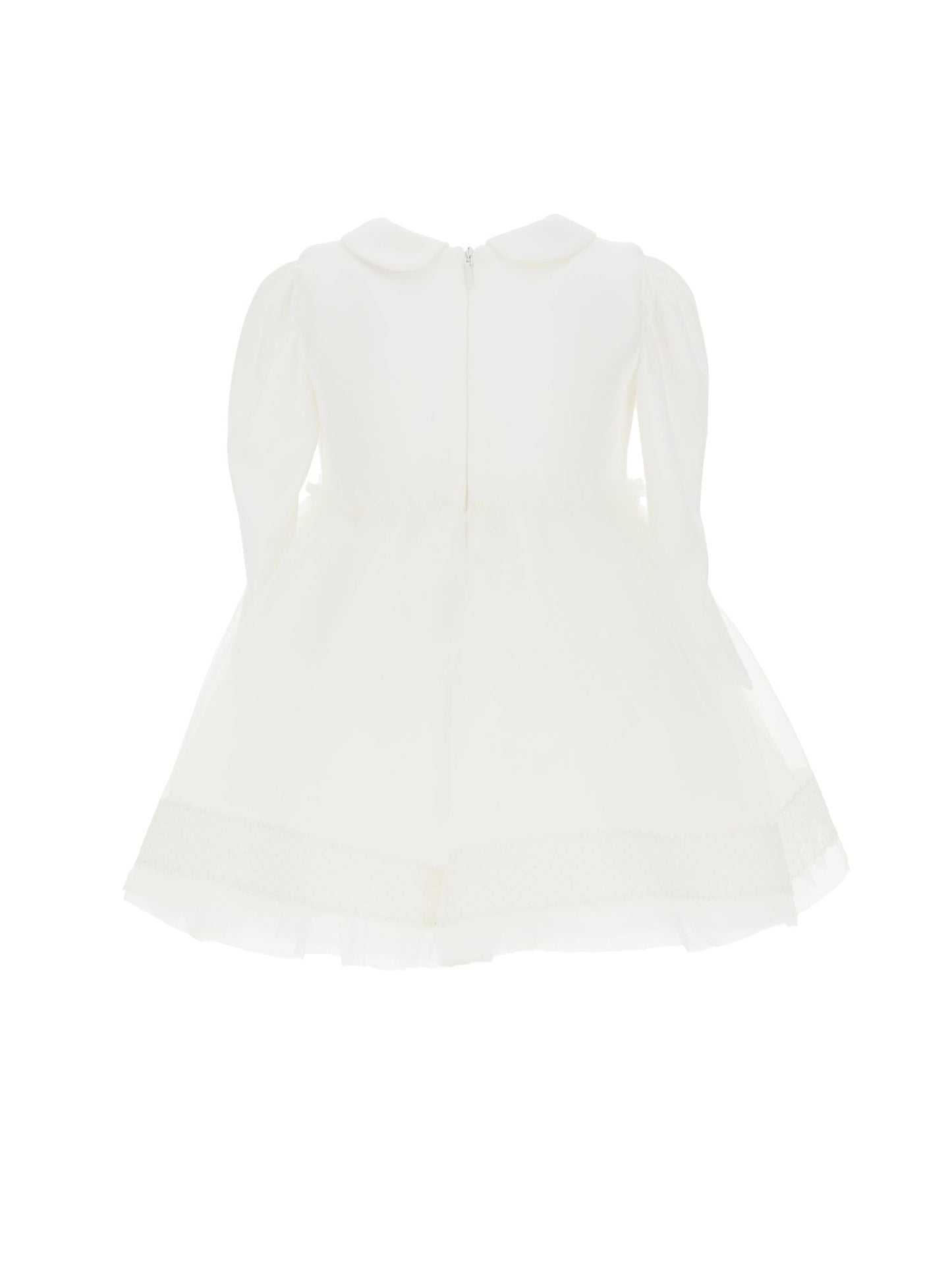 Abito jersey con maxiricamo tulle