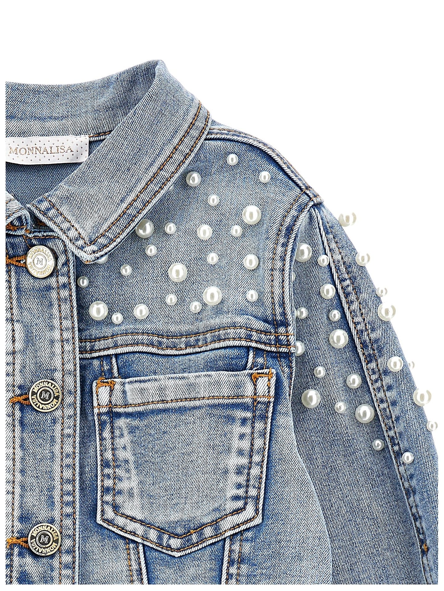 Chaqueta vaquera con perlas