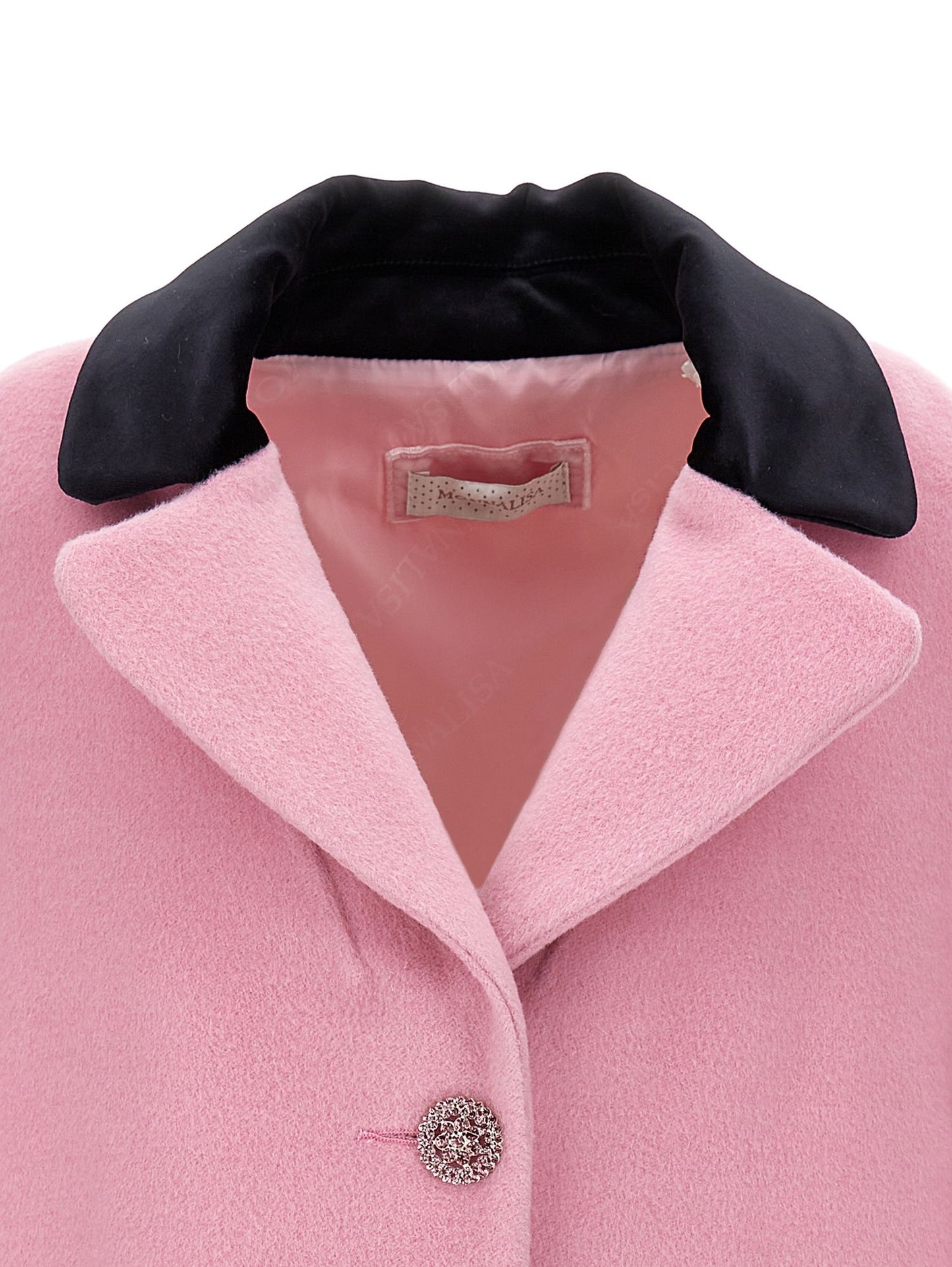 Coat with velour collar