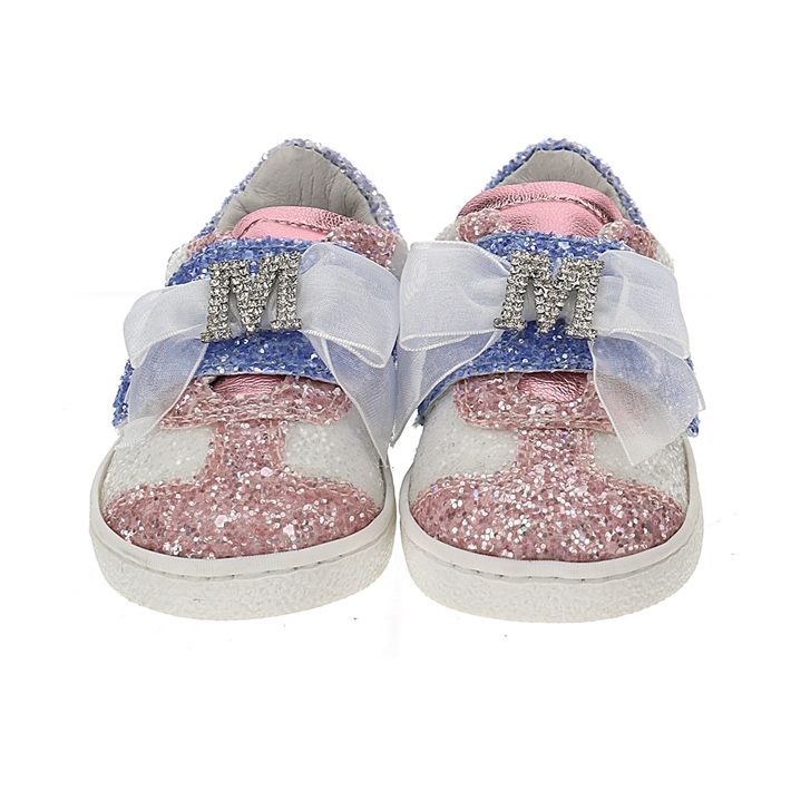 Girls' glitter and rhinestone sneakers