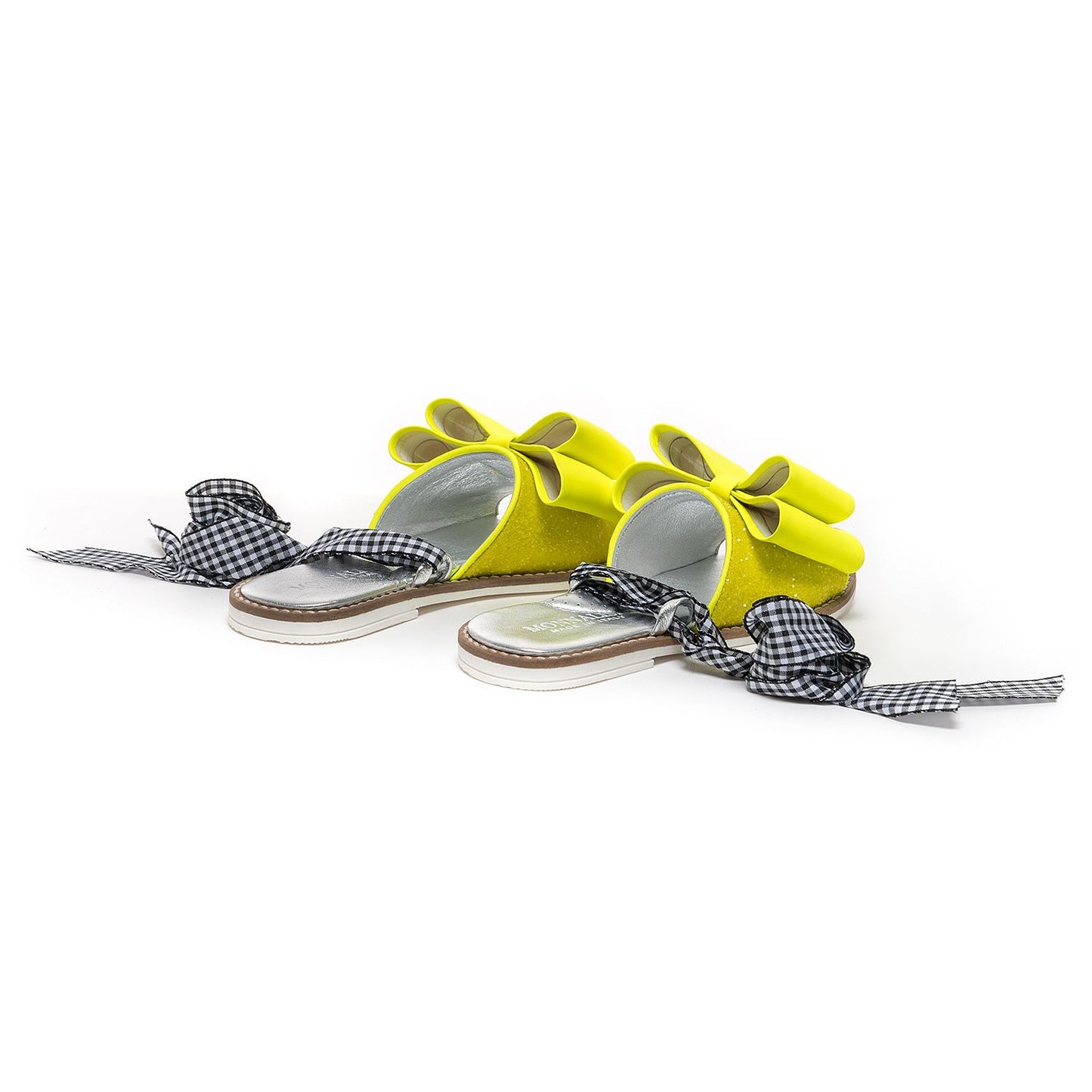 Fluorescent gingham slipper